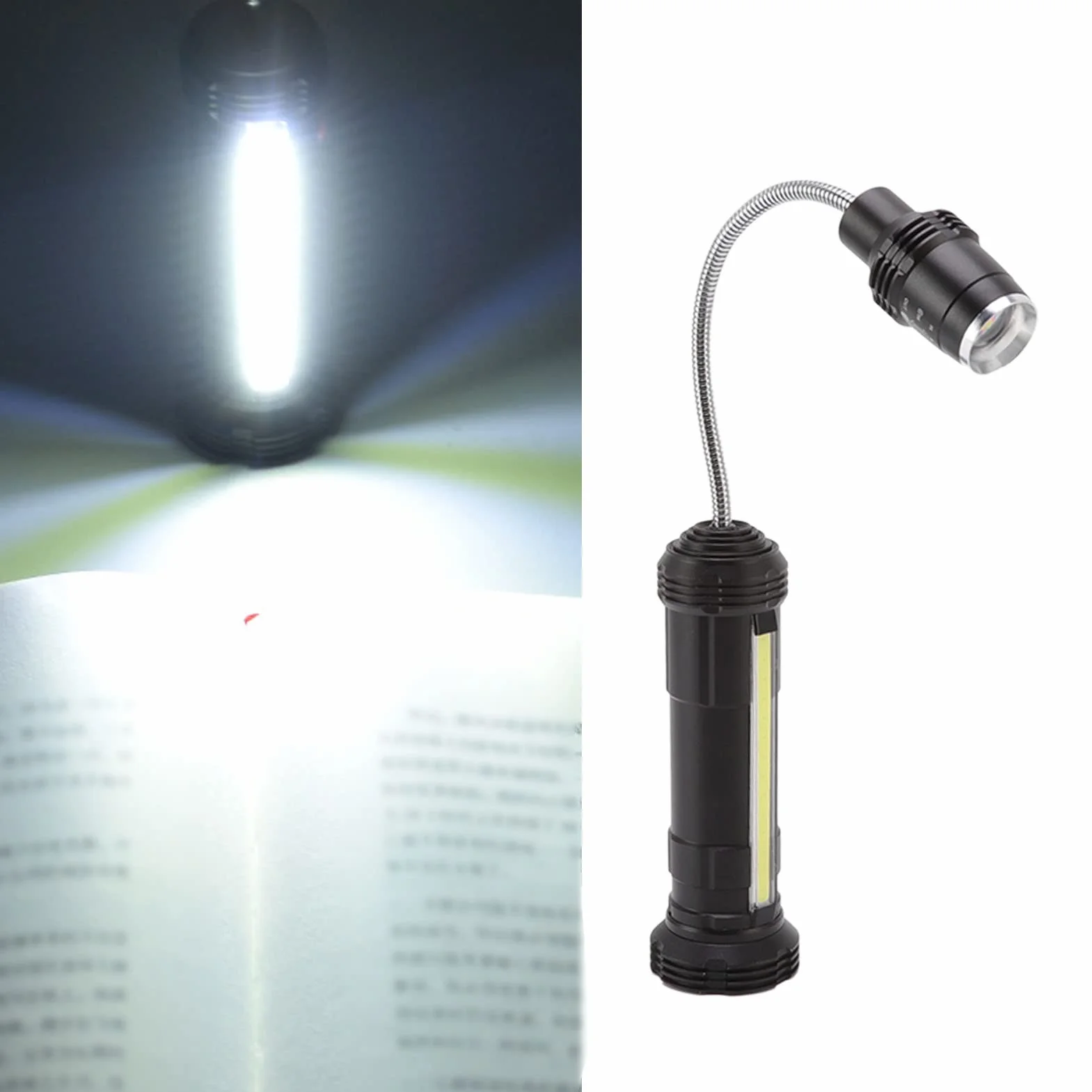 Lampe barbecue LED rechargeable COB magnétique étanche col de cygne