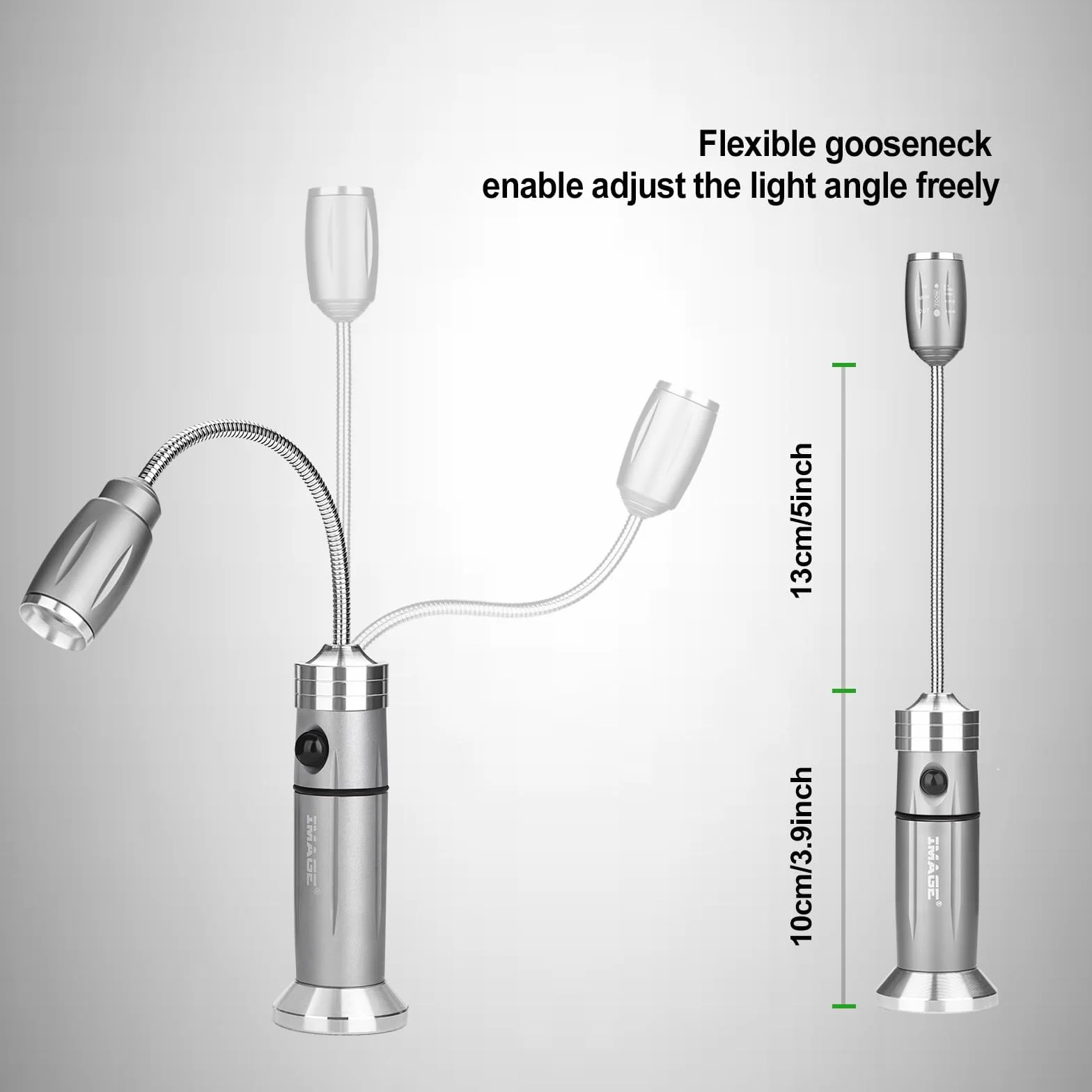 Lampe de barbecue LED rechargeable ultra lumineuse, col de cygne flexible, base magnétique
