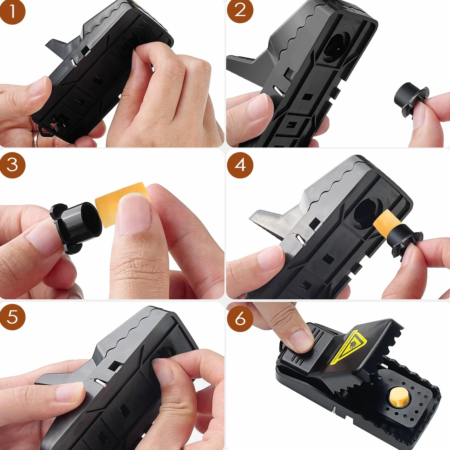 Piège à Rats Professionnel 6 Clips, Piège Souris Reutilisable Plastique