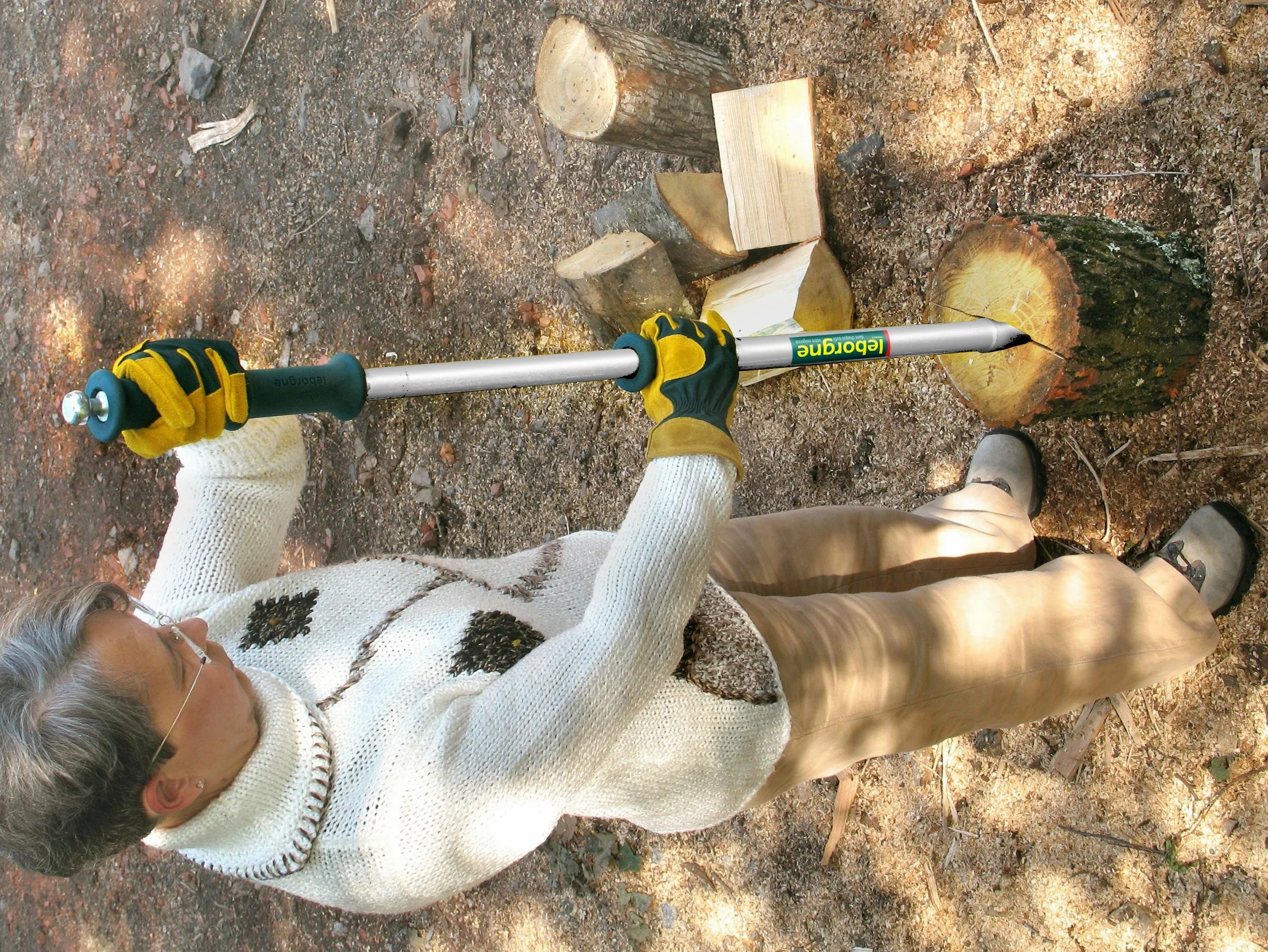 Leborgne Fendeur de bûches, Fente de bois sans effort et sans risque, Pour bûches de 30-40 cm de diamètre, Longueur: 98 cm, Acier