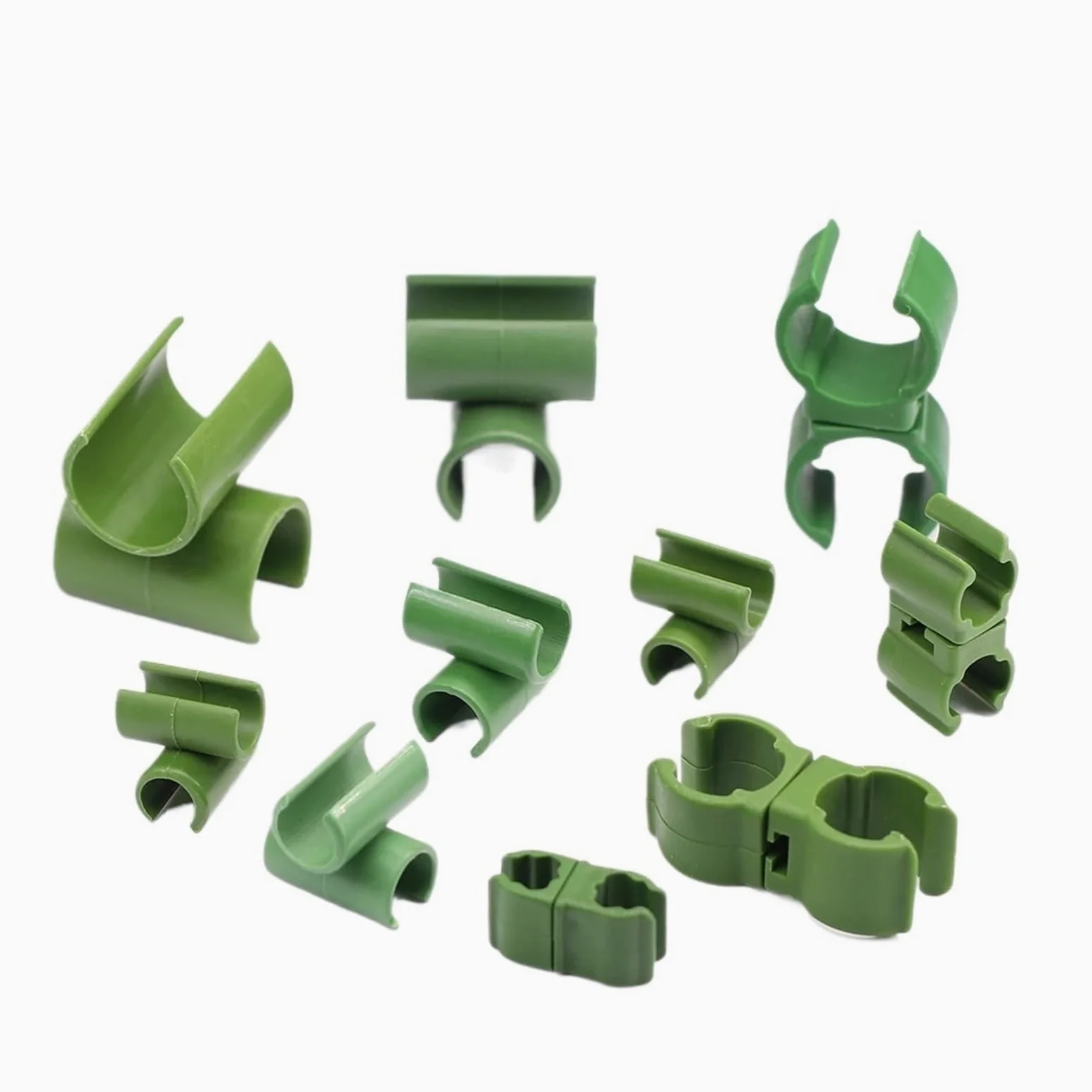 Sourcingmap Lot de 15 attaches croisées en plastique pour plantes Vert 8/11/16/20 mm