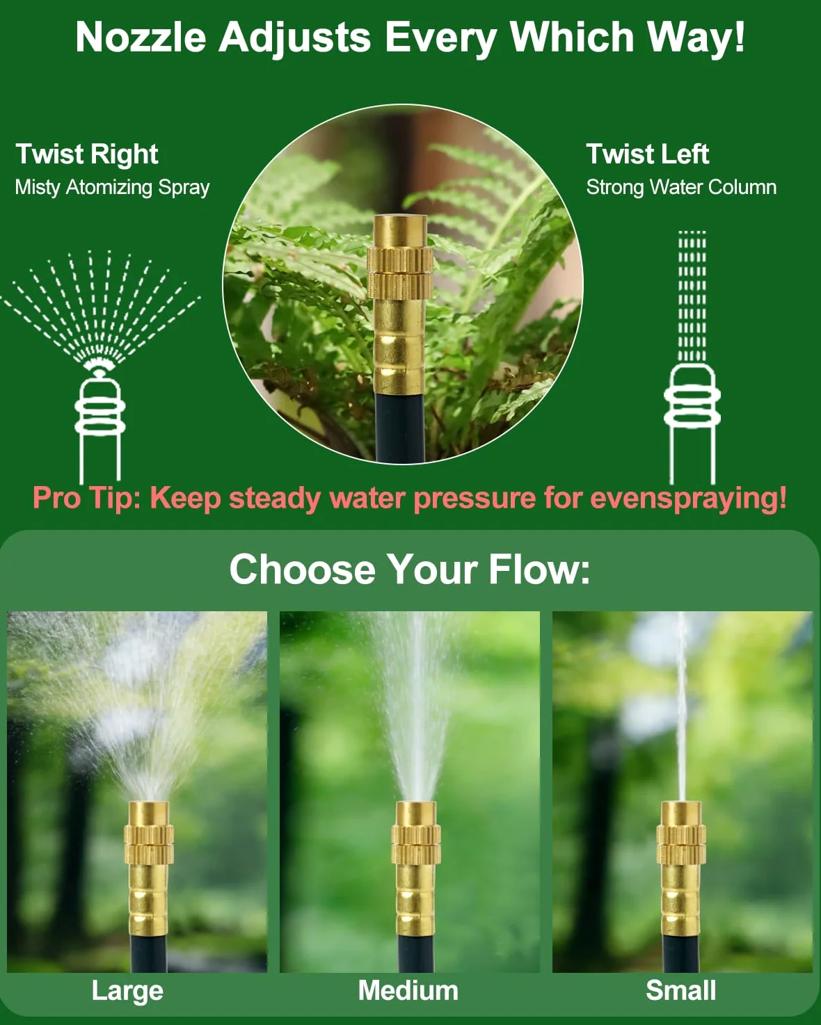 Système d'irrigation goutte à goutte, 60 m, 0,8 cm, kit d'arrosage de jardin amélioré en 2026 avec 32 buses en cuivre réglables à 360°, système d'arrosage automatique pour plates-bandes surélevées