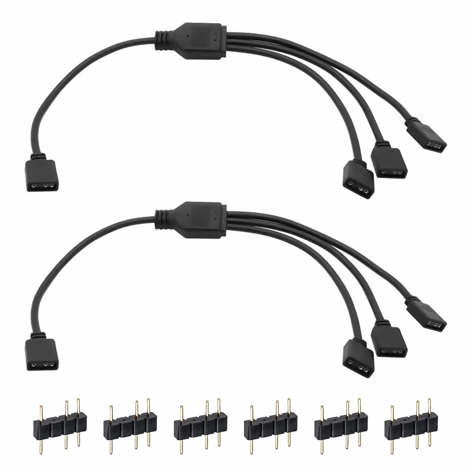 Câble Répartiteur PC ARGB 1 vers 3, Extension LED 5V 3 Broches, Compatible ASUS Aura MSI Mystic Gigabyte RGB Fusion