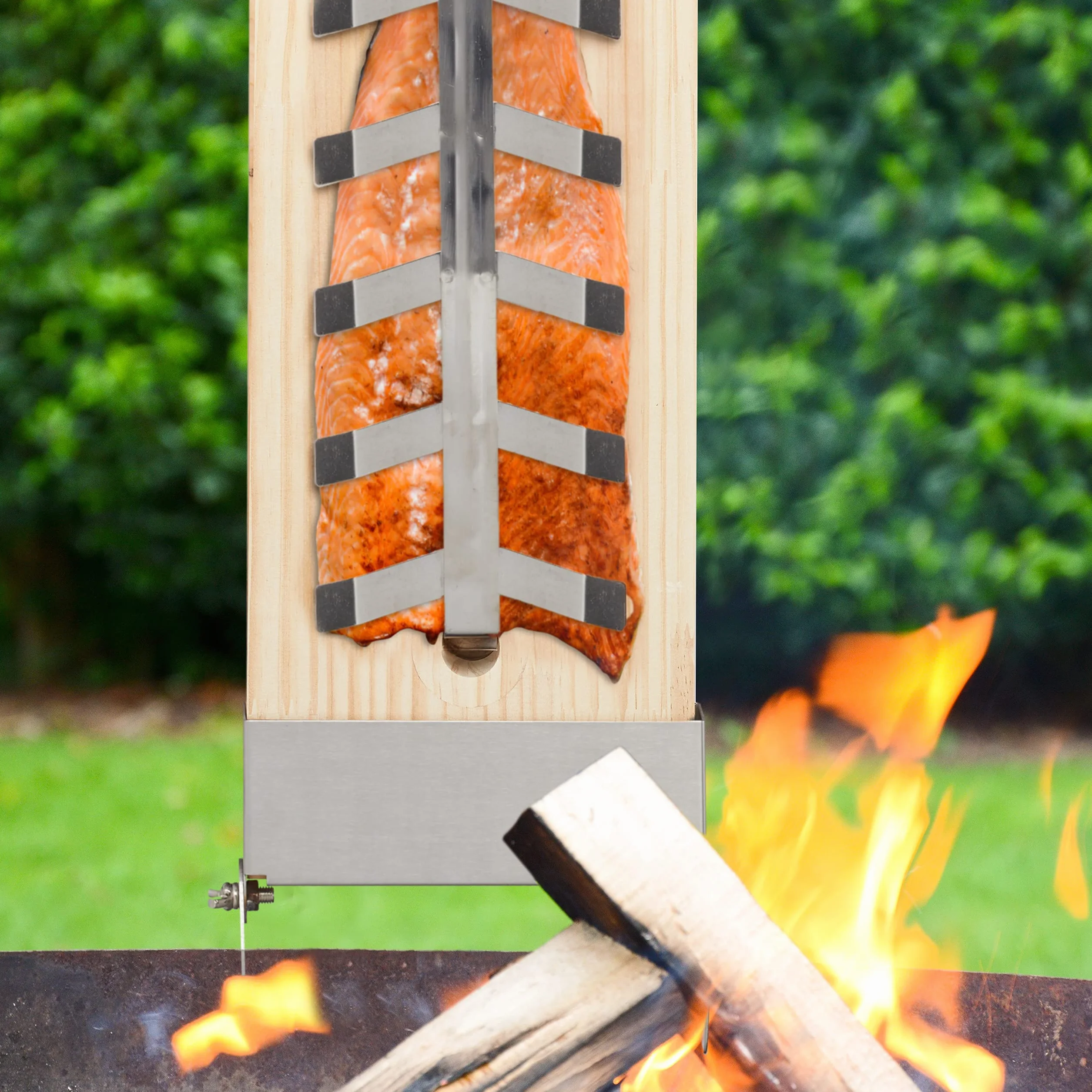 Planche à Saumon en Bois de Cèdre Lot de 2, 55 x 20 cm, avec Support pour Grillades