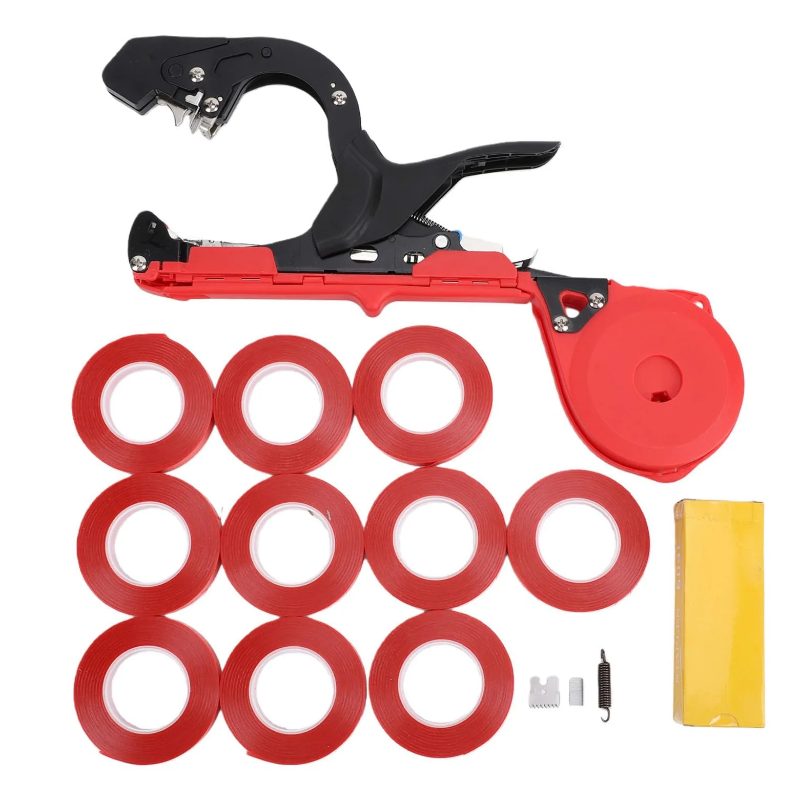 Outil de Ligature pour Tomates et Plantes Ruban de Jardin en Acier Renforc Poign e Ergonomique et D vidage Fluide Gain de Temps et d Effort 10 Rouleaux et Rouge