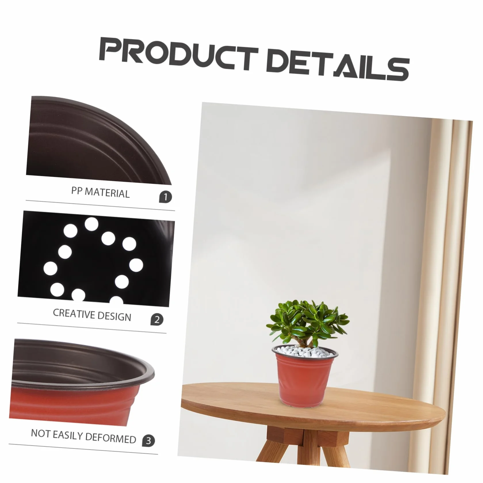 Pots de Fleurs en PP Bicolore 4.65 Pouces Lot de 50 pour Jardinage et Plantes Succulentes Réutilisables