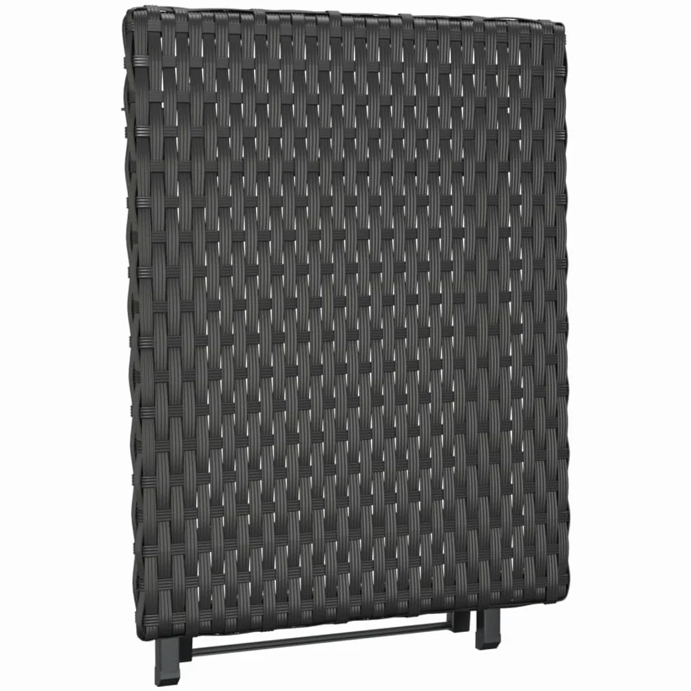 Table Pliable Résine Tressée 45x35x32 cm Noir