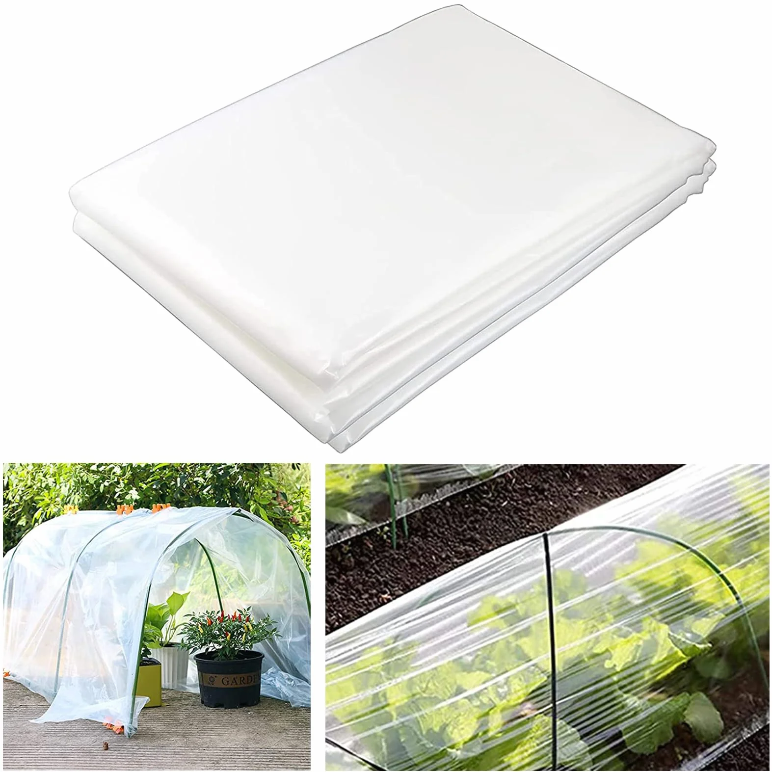 Bâche pour Serre 3M Polyéthylène Extra Épais Film Transparent Résistant Jardin Polytunnel Protection