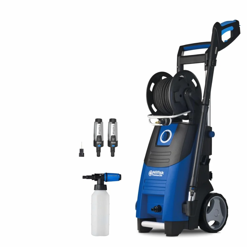 Nilfisk Premium 200-15 EU Nettoyeur Haute Pression, Bleu & Déboucheur de Canalisations de 15 m pour Nettoyeur Haute Pression, 0.000000