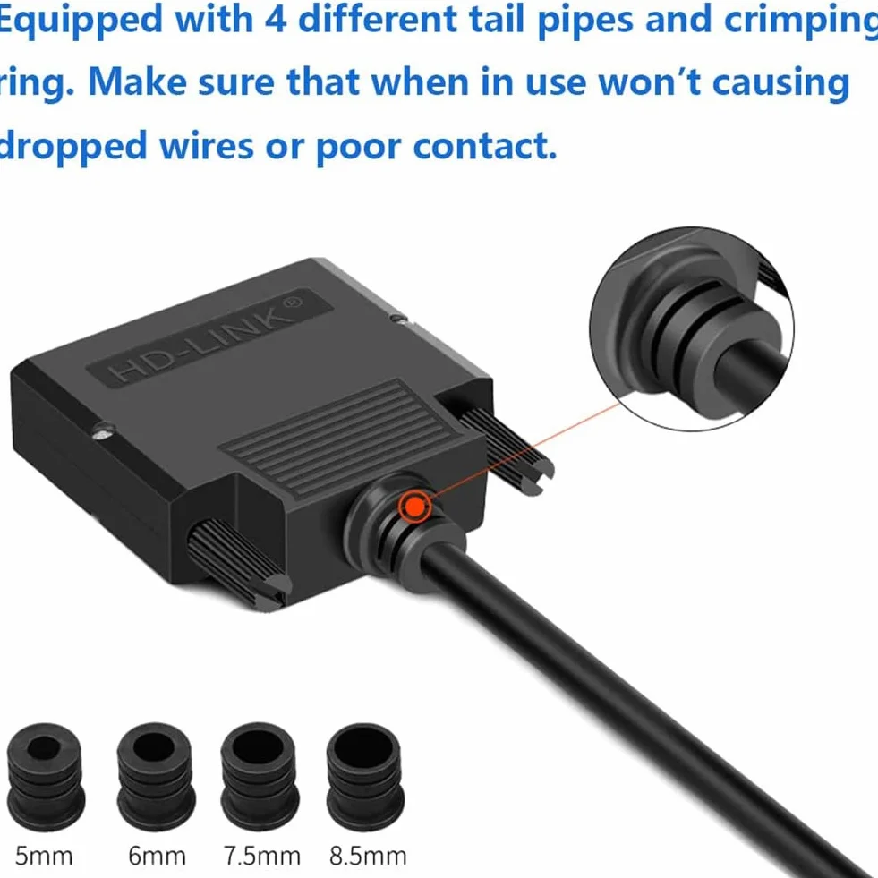 PENGLIN DB25 Connecteur Mâle sans Soudure, Adaptateur série RS232 D-SUB 25 Broches avec boîtier
