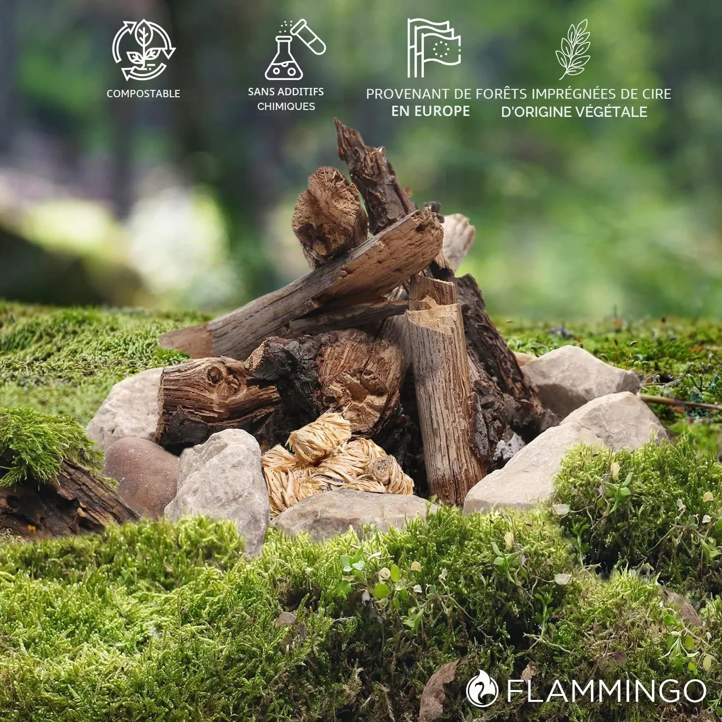 Allume-feu barbecue bio laine de bois et cire