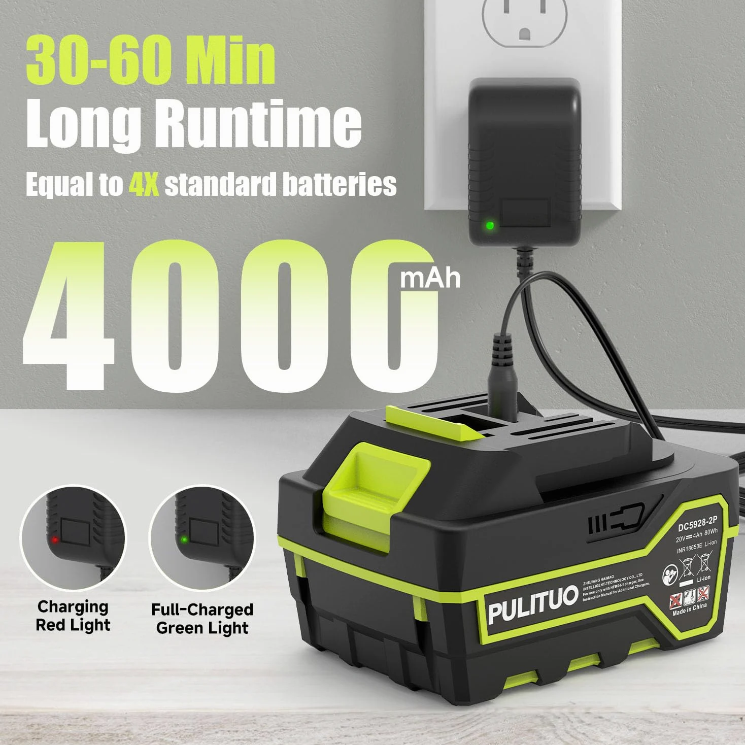 PULITUO Souffleur de feuilles sans fil avec 2 batteries de 4000 mAh, 20 V léger, 242 km/h, 3 vitesses, 2 tubes, souffleur de jardin compact pour feuilles et débris de poussière
