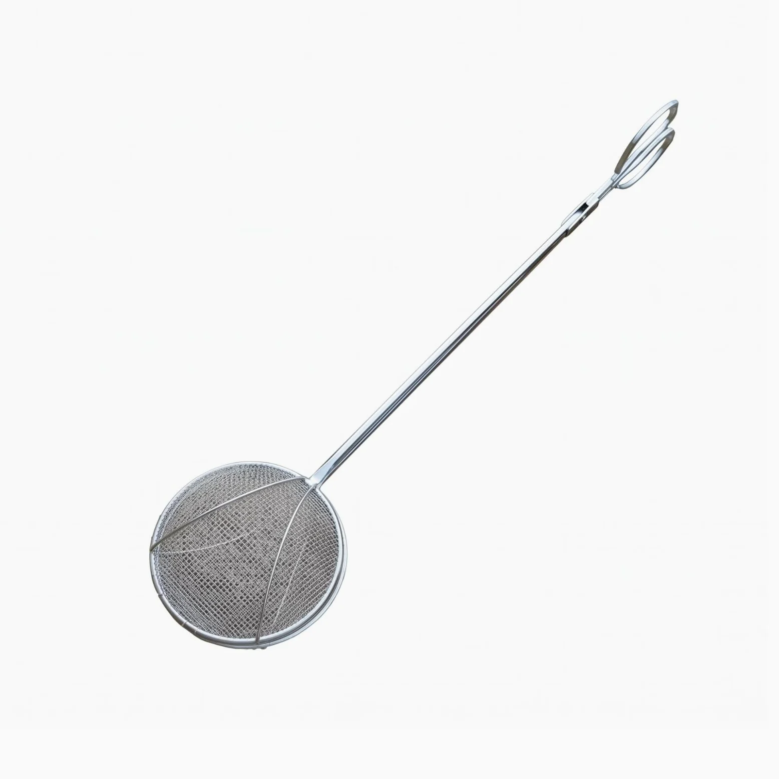 Épuisette de Pêche Extérieure Épuisette Filet Panier Pince INOX Manche Long Tête Circulaire Maille Métallique Capture Ciblée et Transfert Aisé Adaptée