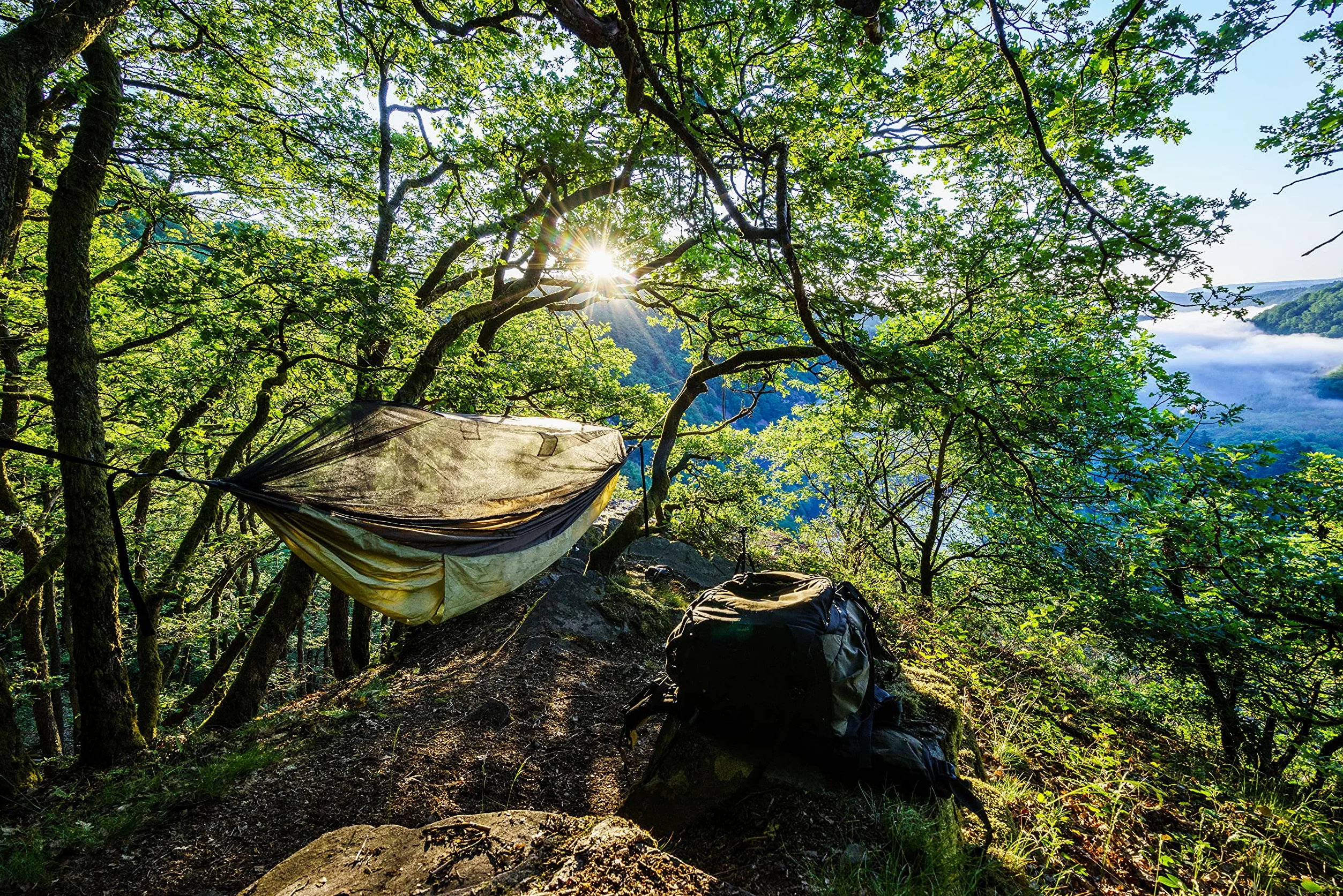 Kit de trekking – Hamac ultra léger moustique traveller thermique + corde d'aventure