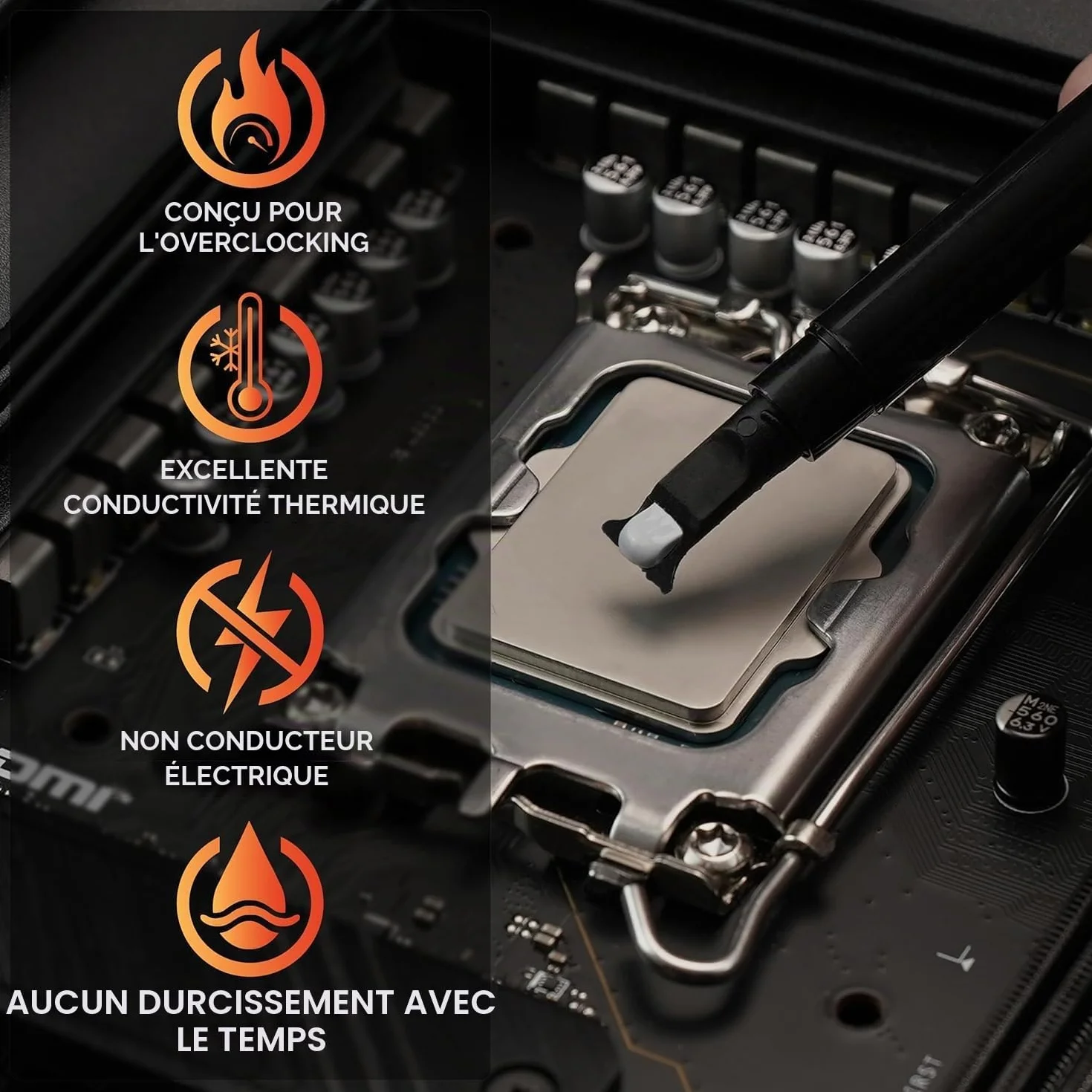 Thermal Grizzly Kryonaut pâte thermique 1g refroidissement processeur carte graphique