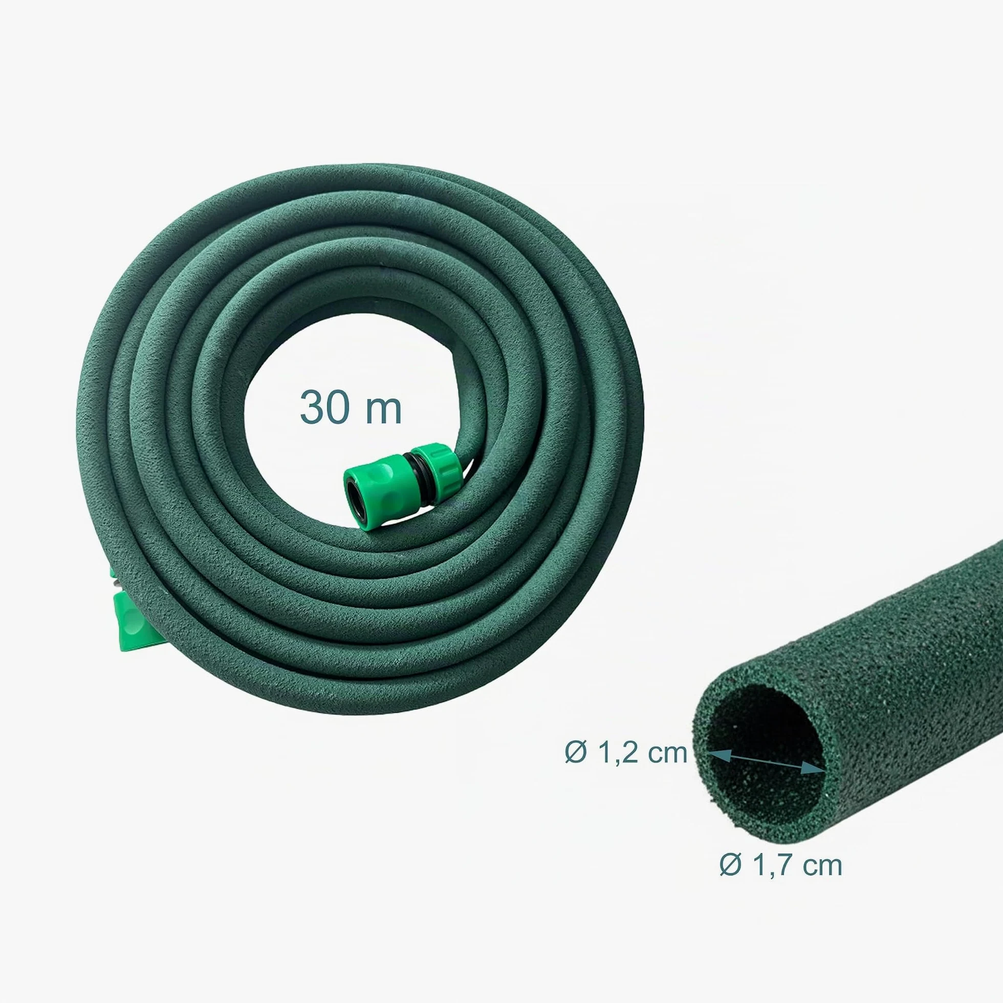 Relaxdays Tuyau Goutte-à-Goutte poreux 30 m pour arrosage de Haies et bacs surélevés Vert