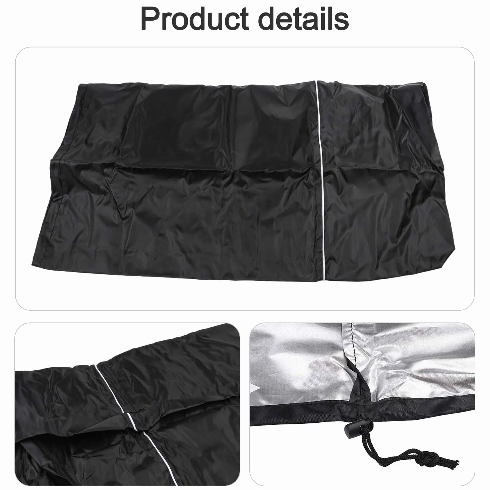 Housse de banc d'extérieur en tissu Oxford 210D 152x46x54 cm Noir imperméable pliable