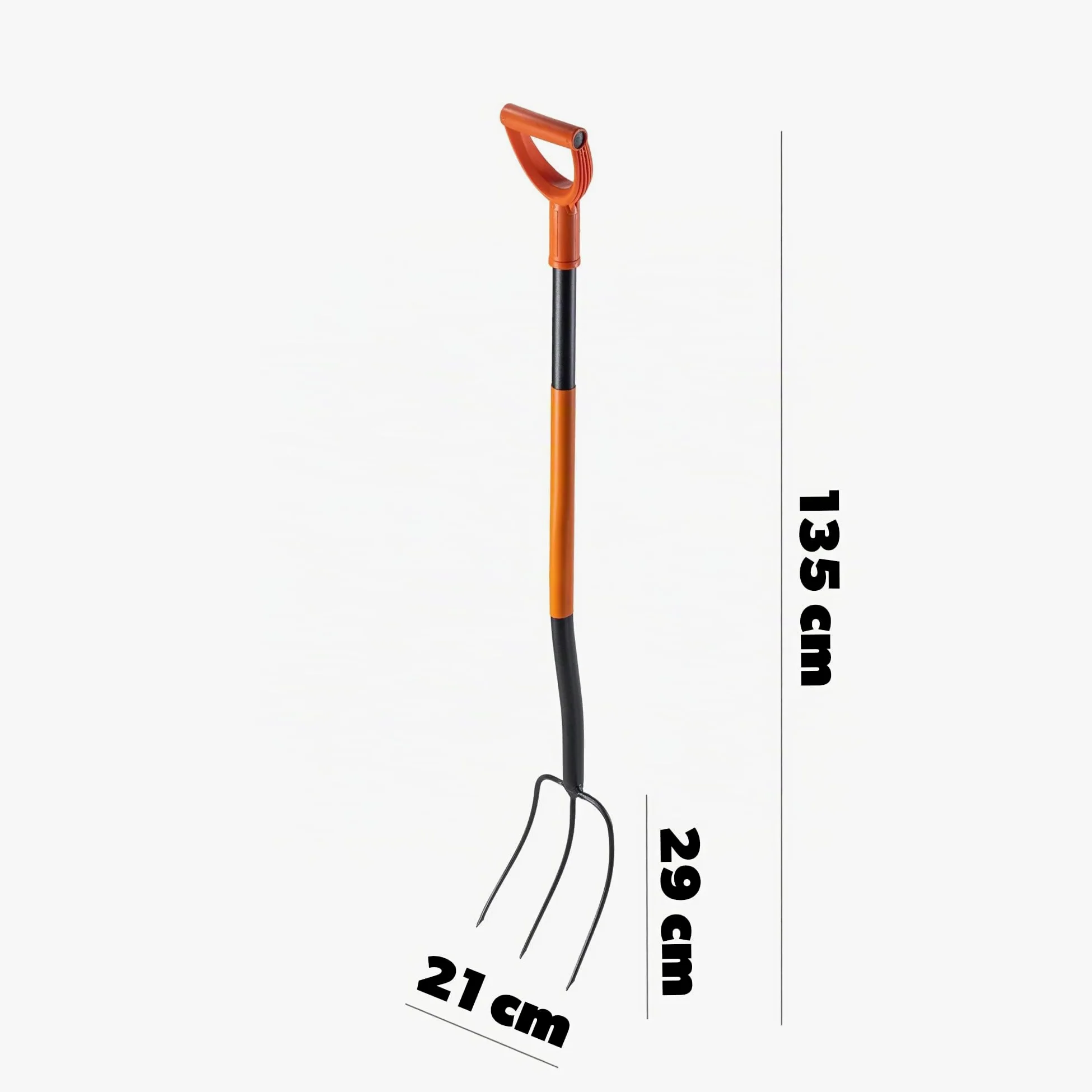 KADAX Fourche à bêcher en Acier, Fourche Longue de 135 cm, Fourche à Foin, Fourche à bêcher pour bêcher, Fourche de Jardin Ergonomique, Fourche à fumier, Fourche avec poignée en D, Fourche de Jardin