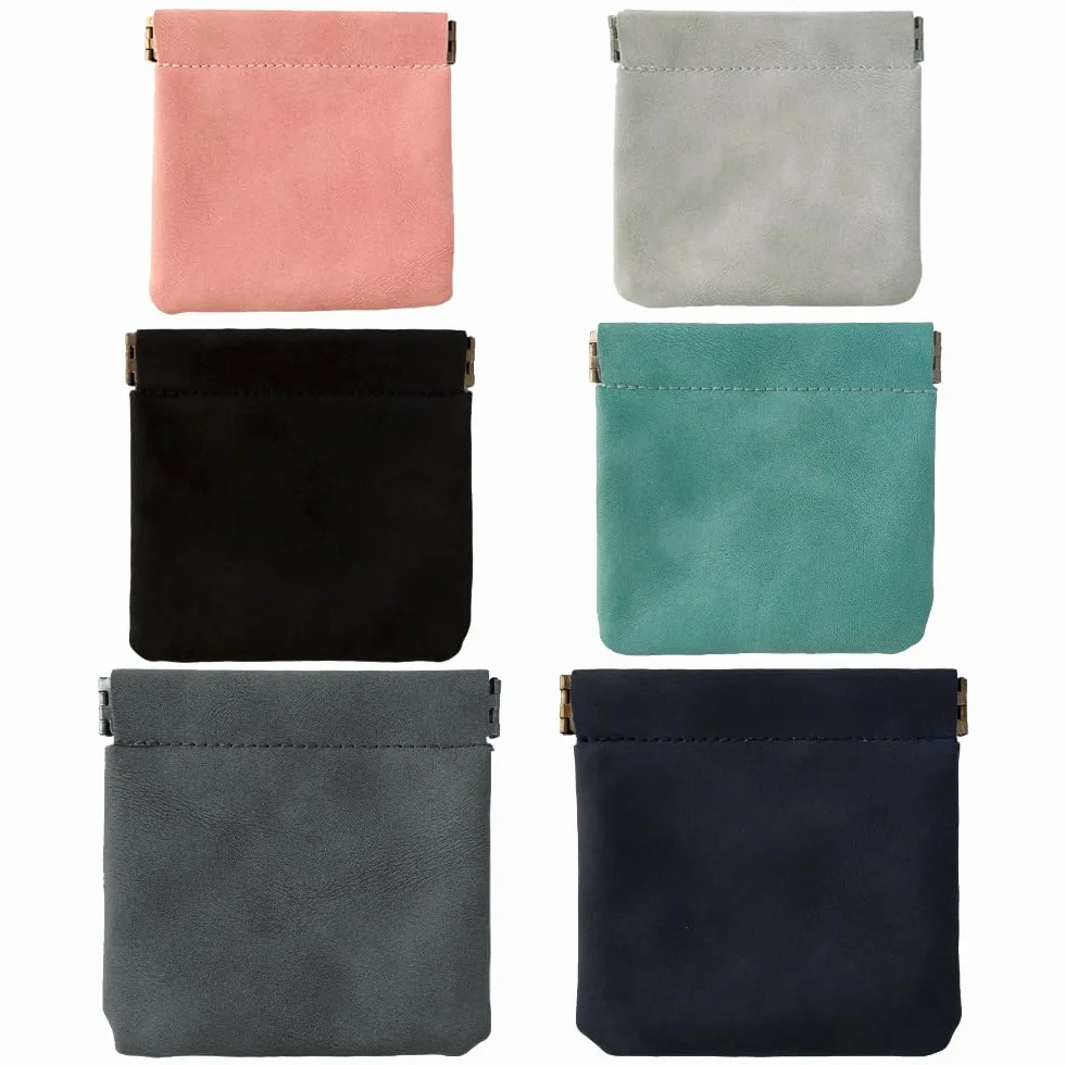 Pochette Maquillage en Cuir PU, Mini Sac Set Imperméable avec Fermeture À Ressort pour Clés et Accessoires