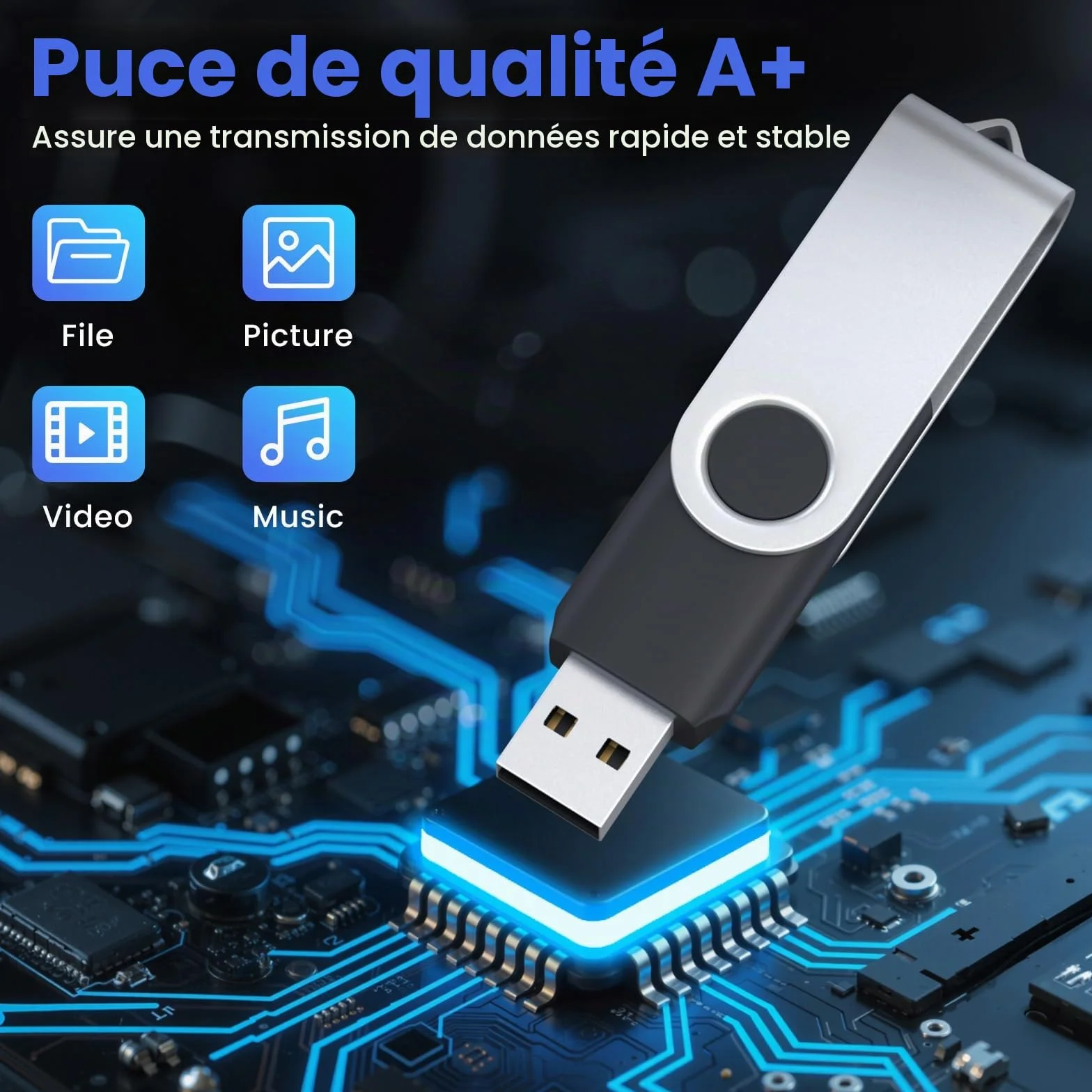 ABLAZE Clé USB 2.0 16 Go Lot de 10 Pivotant