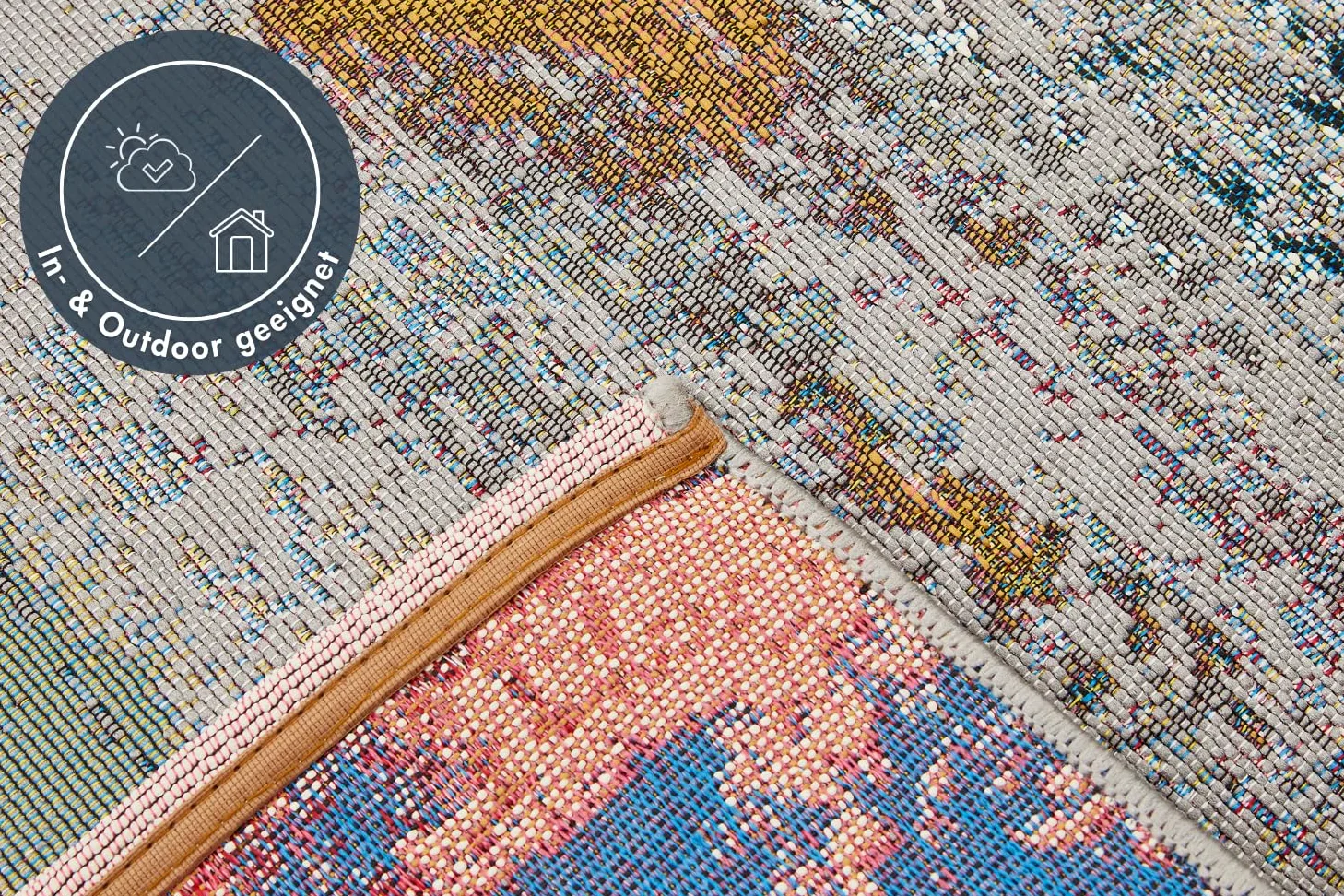 andiamo Portland Tapis d'extérieur résistant aux intempéries - Idéal pour Balcon, terrasse et Jardin - Antidérapant - Résistant aux UV - Facile d'entretien - Tapis d'extérieur pour l'extérieur - 80 x