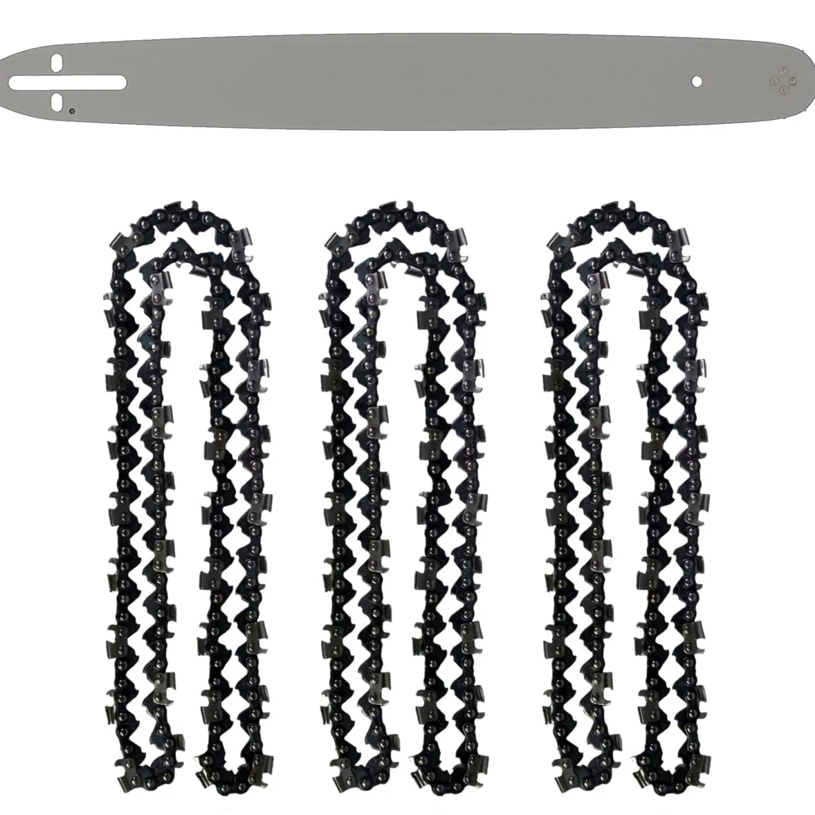 Guide 18 pouces (45 cm) avec lot de 3 chaînes 72 maillons pour tronçonneuse