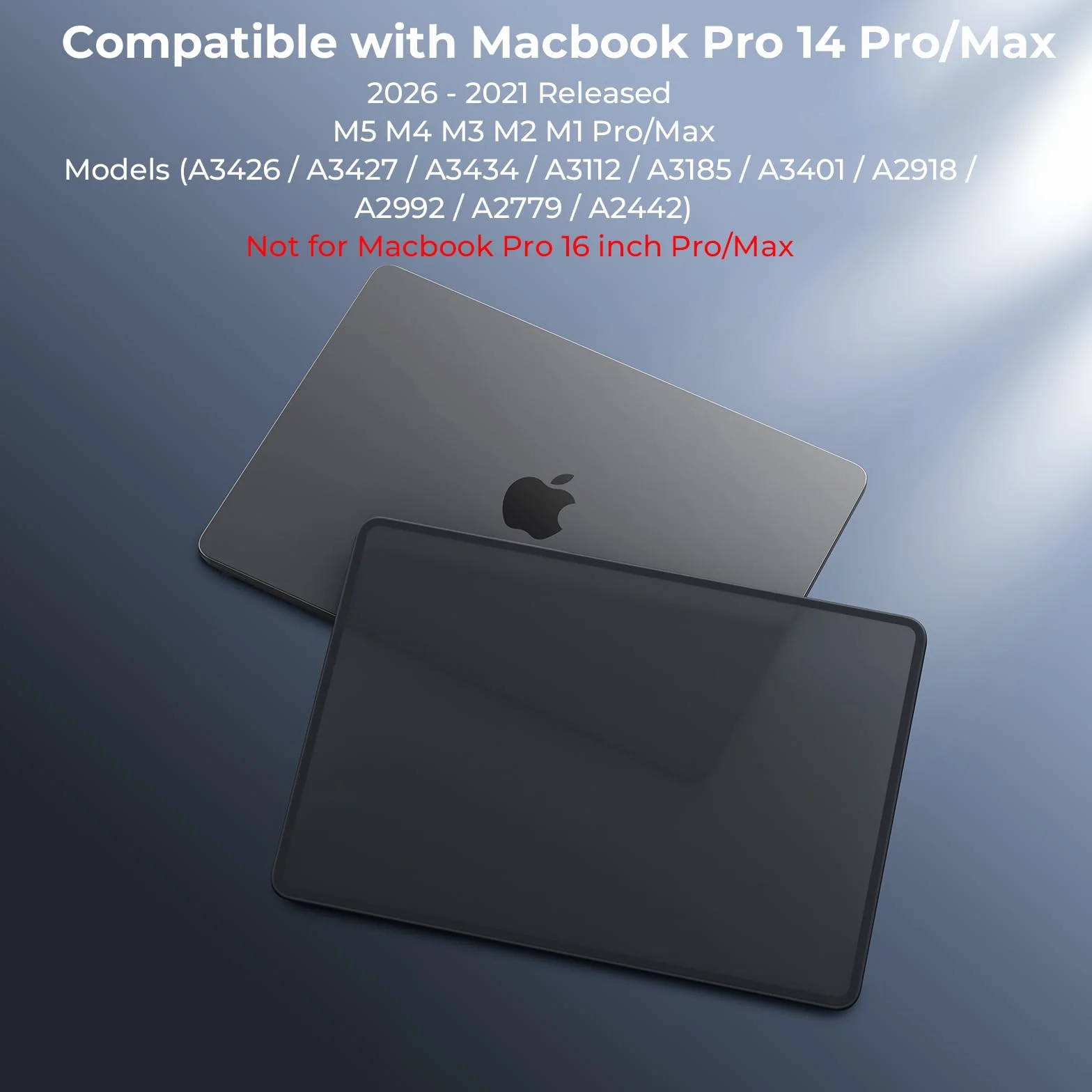 BlueSwan Coque MacBook Pro 14 Pouces M5 M4 M3 M2 M1 Pro/Max 2026-2021 TPU Anti-Rupture Housse Étui Rigide Noir Mat