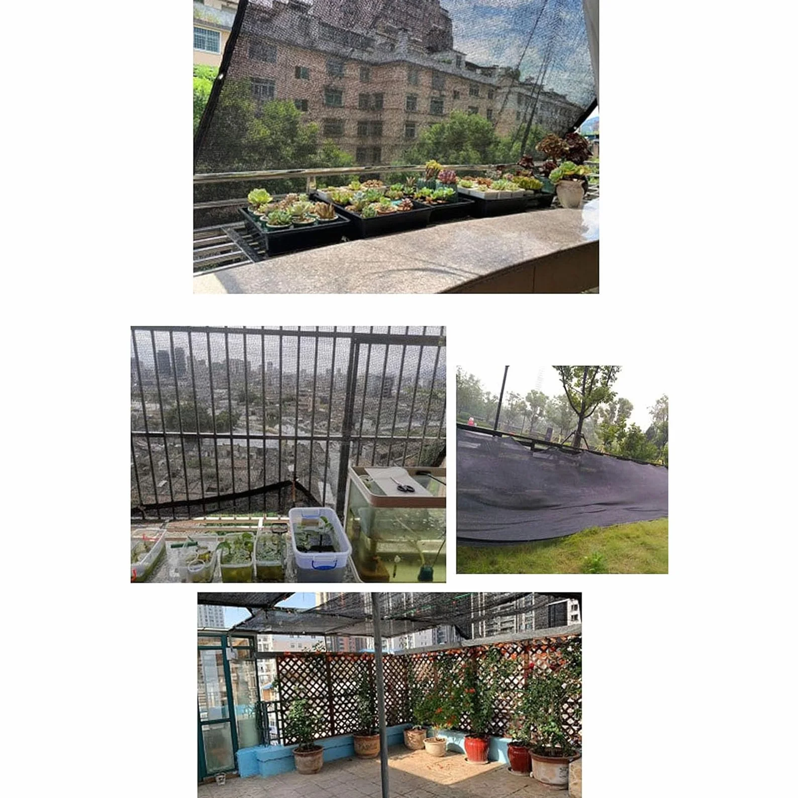 Filet d'ombrage de Jardin 5x5m 4 pôles 60-70% Résistant aux UV avec œillets