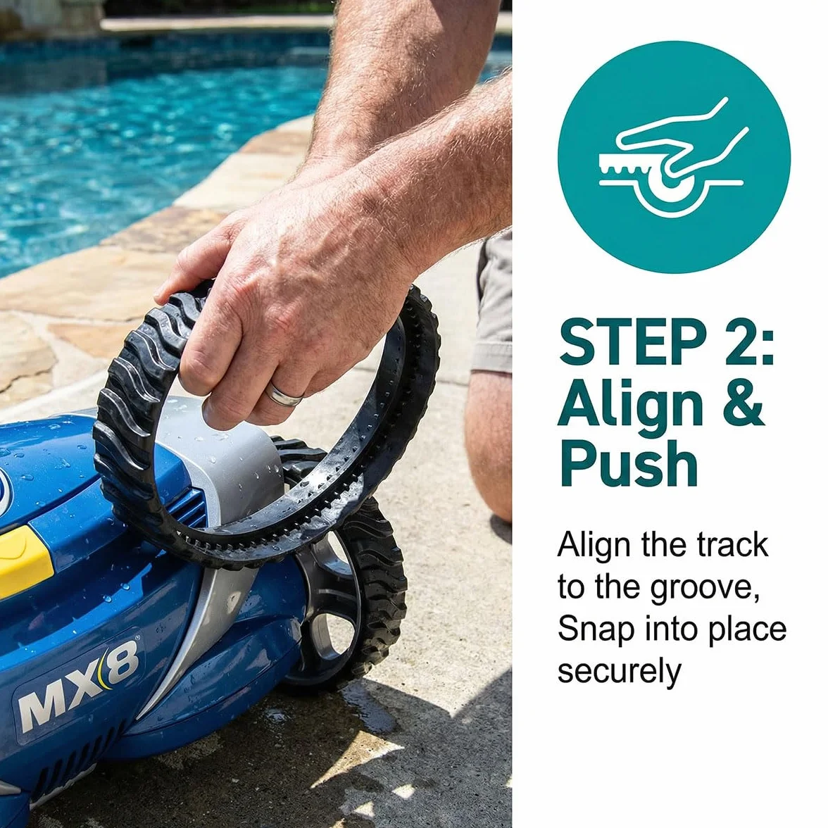 Courroie d'Entraînement de Chenille de Rechange Compatible avec Zodiac Mx8 Mx6 Baracuda pour Nettoyage de Piscine