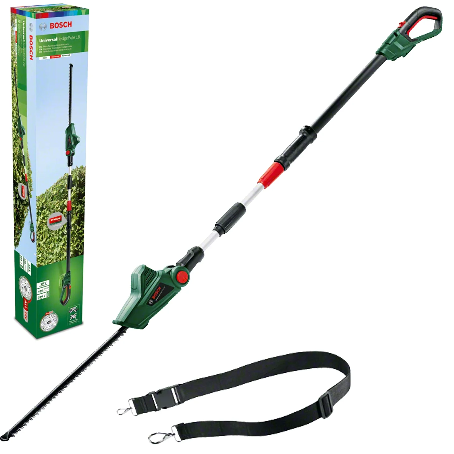 Elagueuse sur perche sans fil Bosch - UniversalChainPole 18 & Bosch taille-haies télescopique sans fil UniversalHedgePole 18