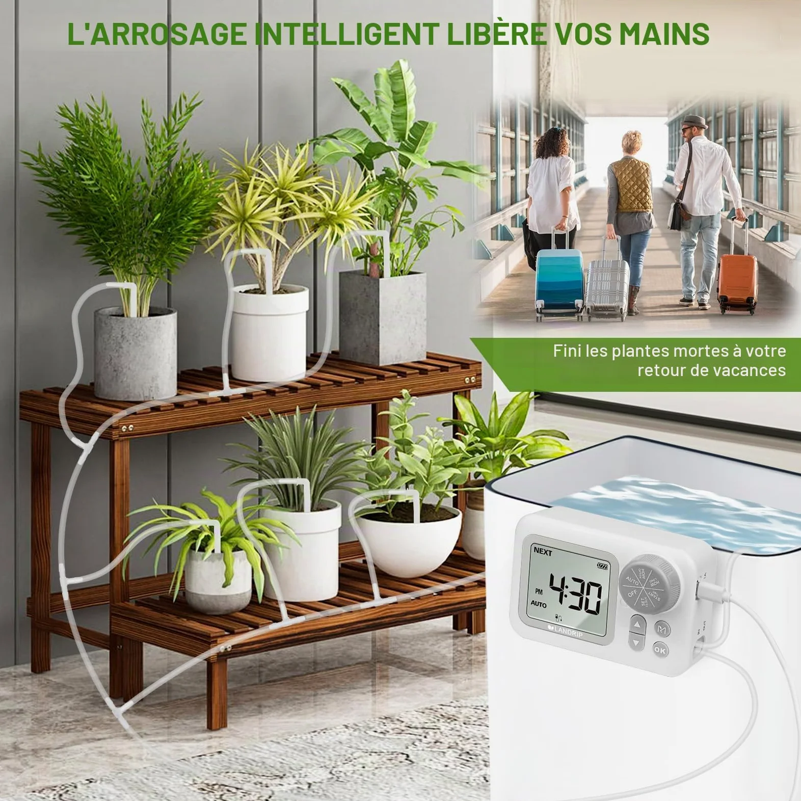 Landrip Brumisateur Exterieur 8M avec 10 Buses + Joint en T+2 Adaptateur 3/4" +1Filtre pour Brumisateur Terrasse Jardin Serre Parasols