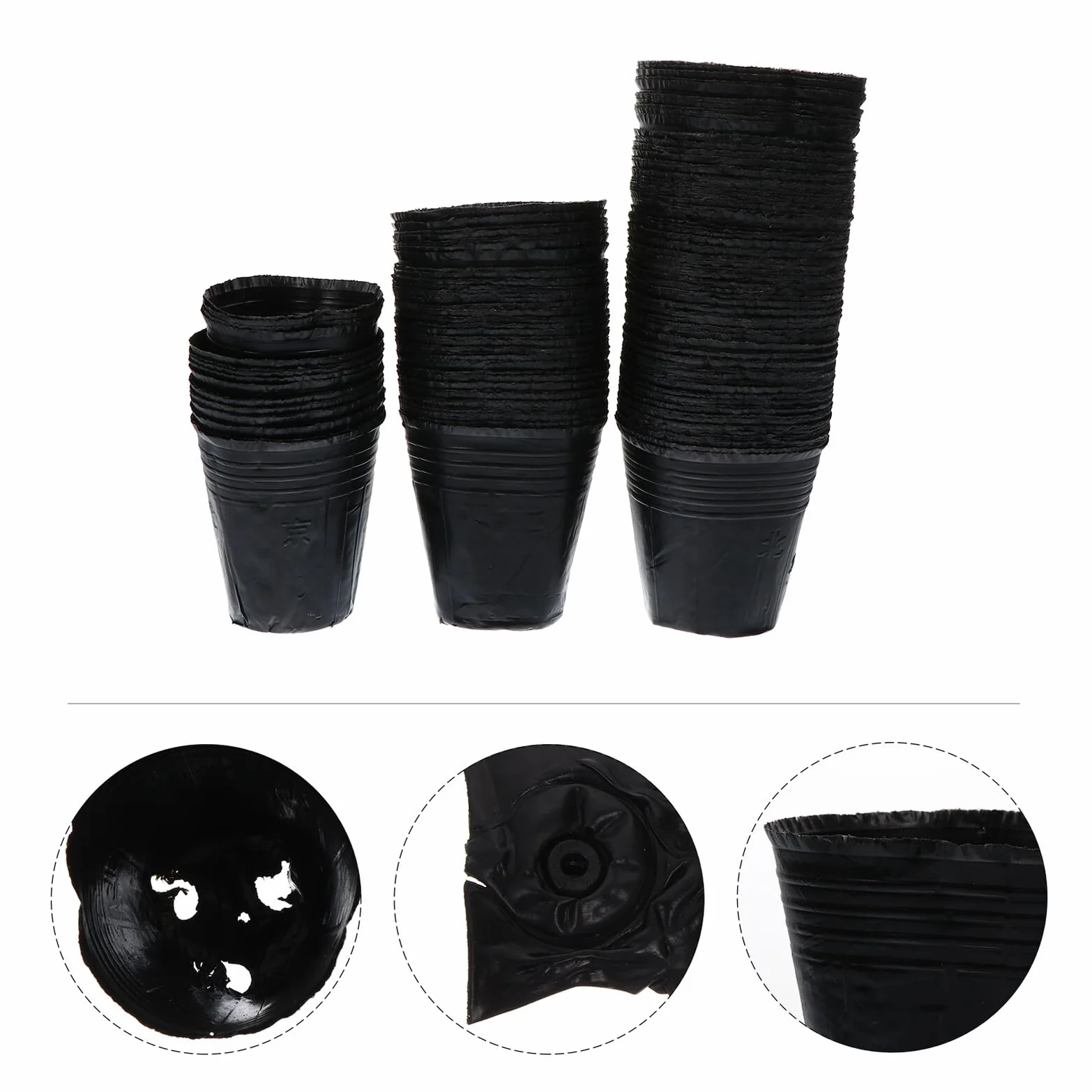 VICASKY 500 Pièces Pots de Semis Plastique avec Drainage Godets de Repiquage pour Plantes