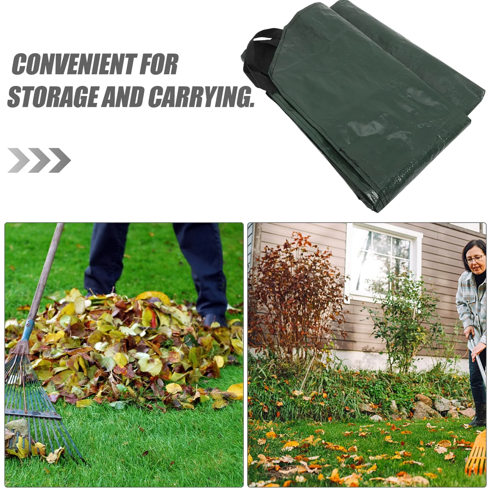 Sewroro Paquet Pliable à Déchets de Jardin en Pe avec Poignées Pratiques, Grosse Capacité pour Ramassage de Feuilles et Débris Patios et Jardins