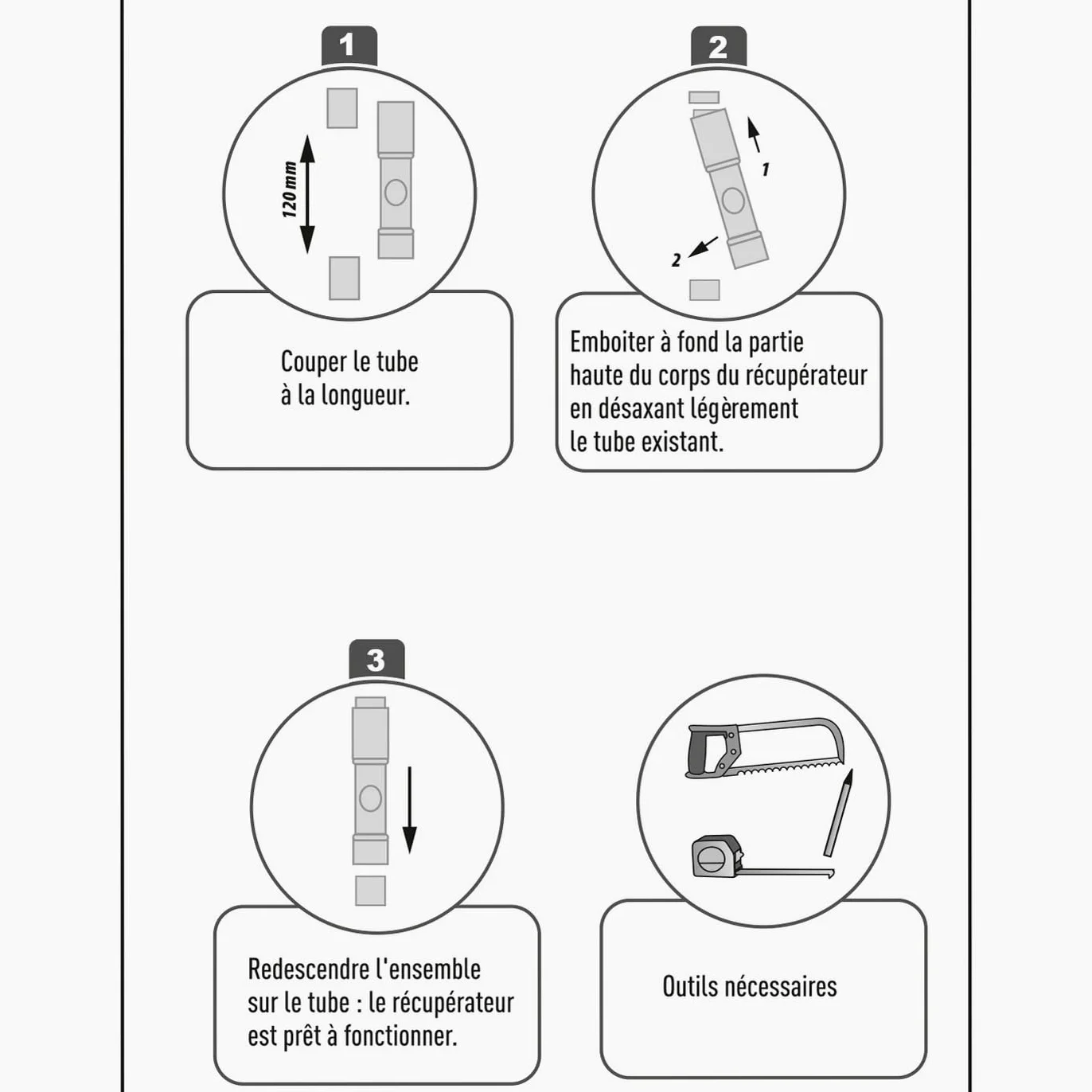 WERKA PRO Collecteur Récupérateur d'Eau de Pluie Ø 80 mm PVC Sable Vanne d'Arrêt Intégrée