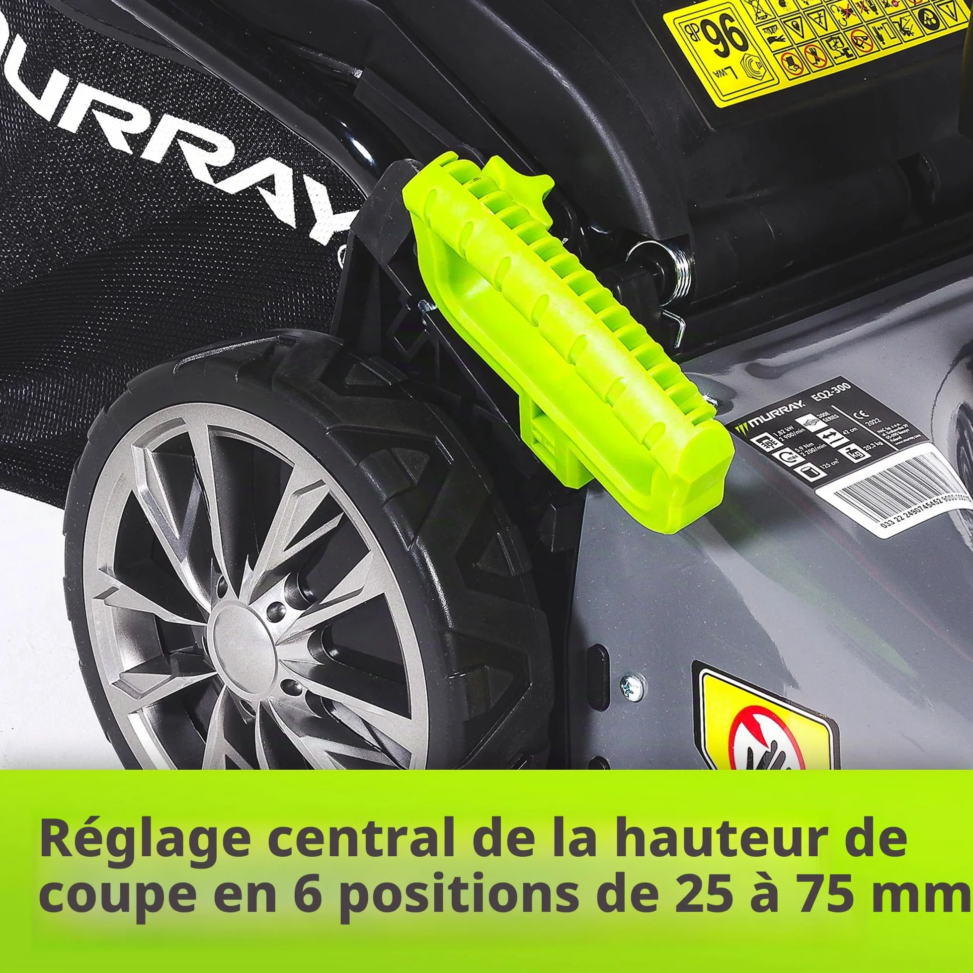 Murray Tondeuse Gazon Thermique "EQ2-300" - Tondeuse à Gazon Essence Poussée 2 en 1, 42cm - Bac à Gazon 45L pour Petites et Moyennes Pelouses - Tondeuse Thermique avec Moteur Briggs & Stratton