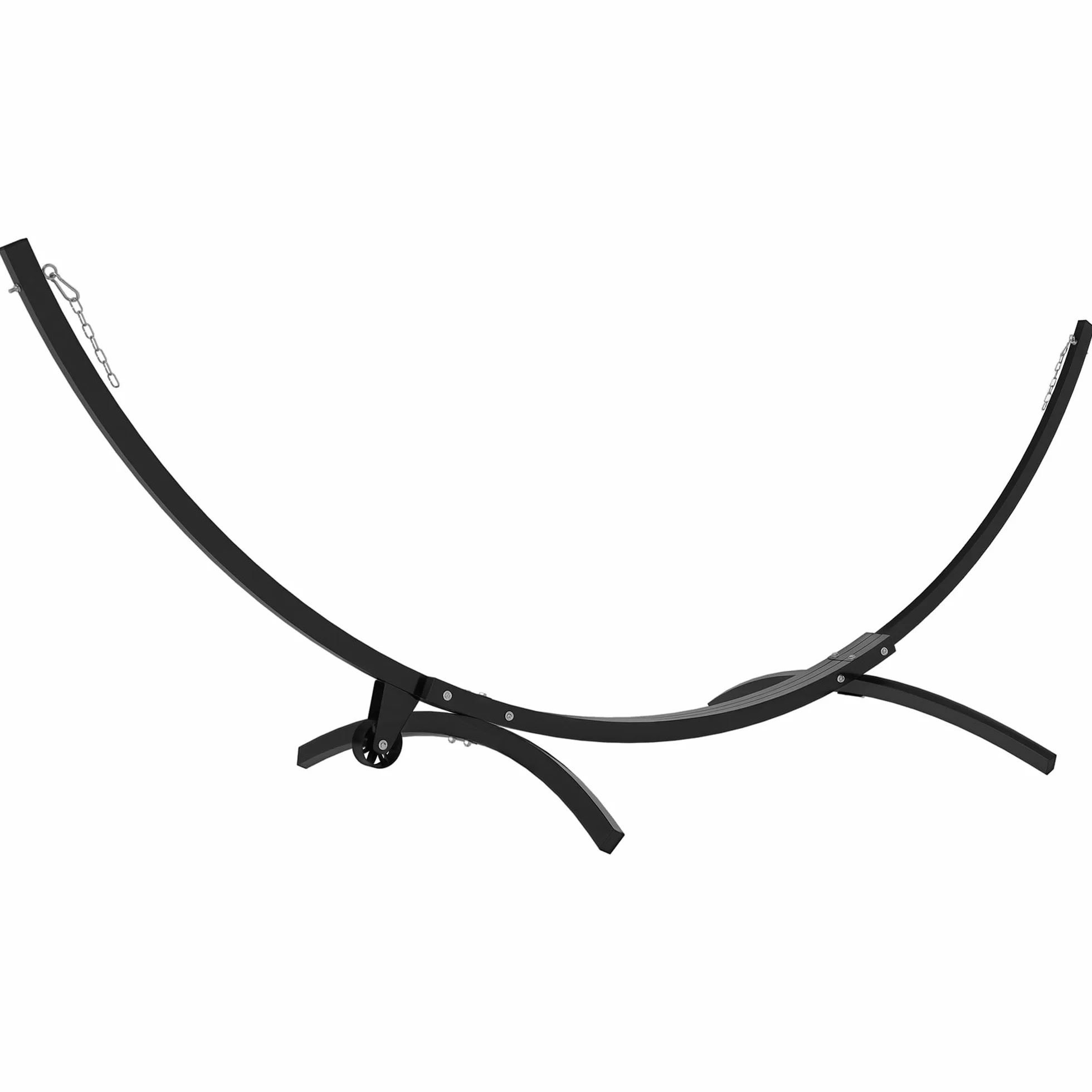 Outsunny Support de hamac en métal avec Roues, 150 kg, 337 x 118 x 118 cm Noir