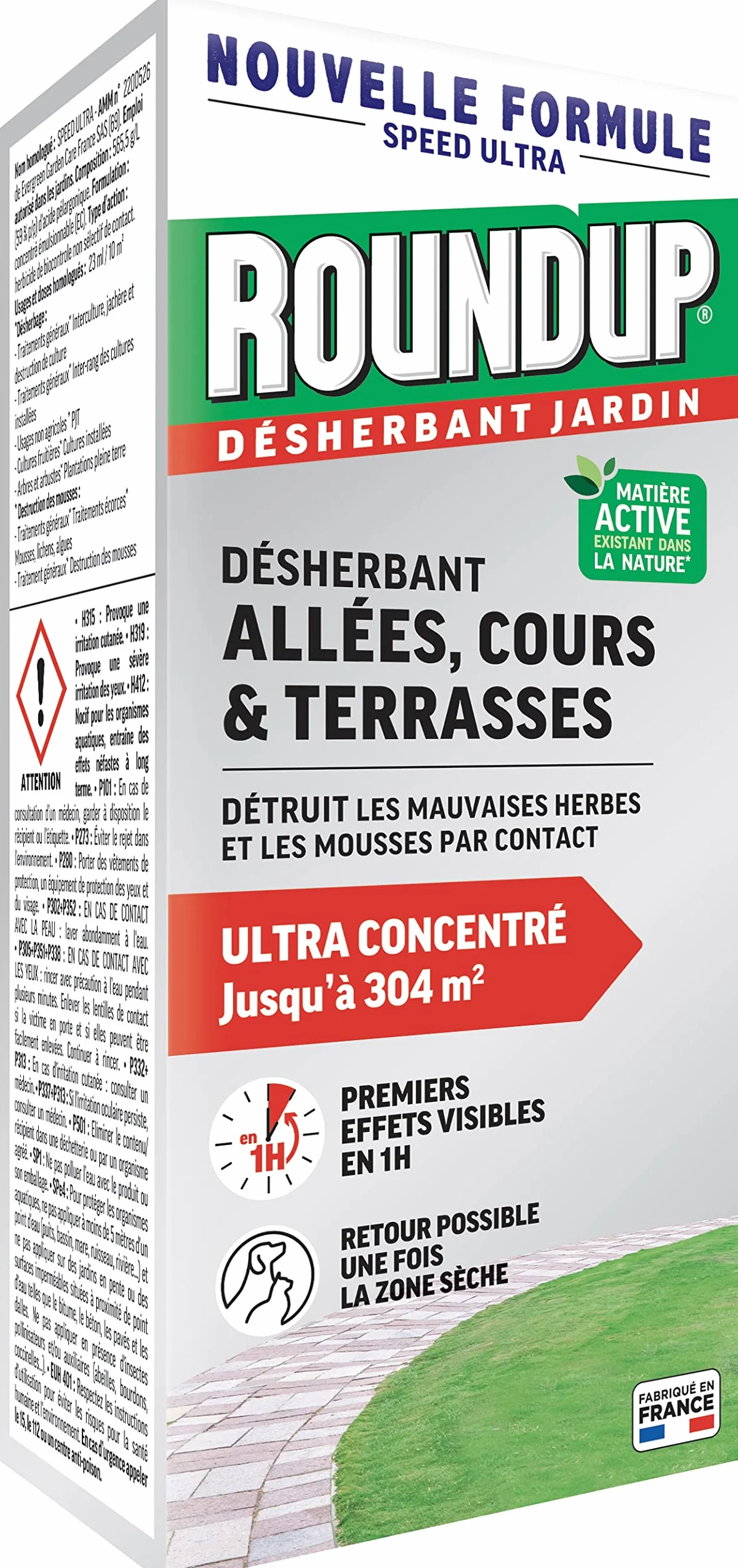 RoundUp Désherbant Concentré Multi-usages 700mL Acide Pélargonique 304m²