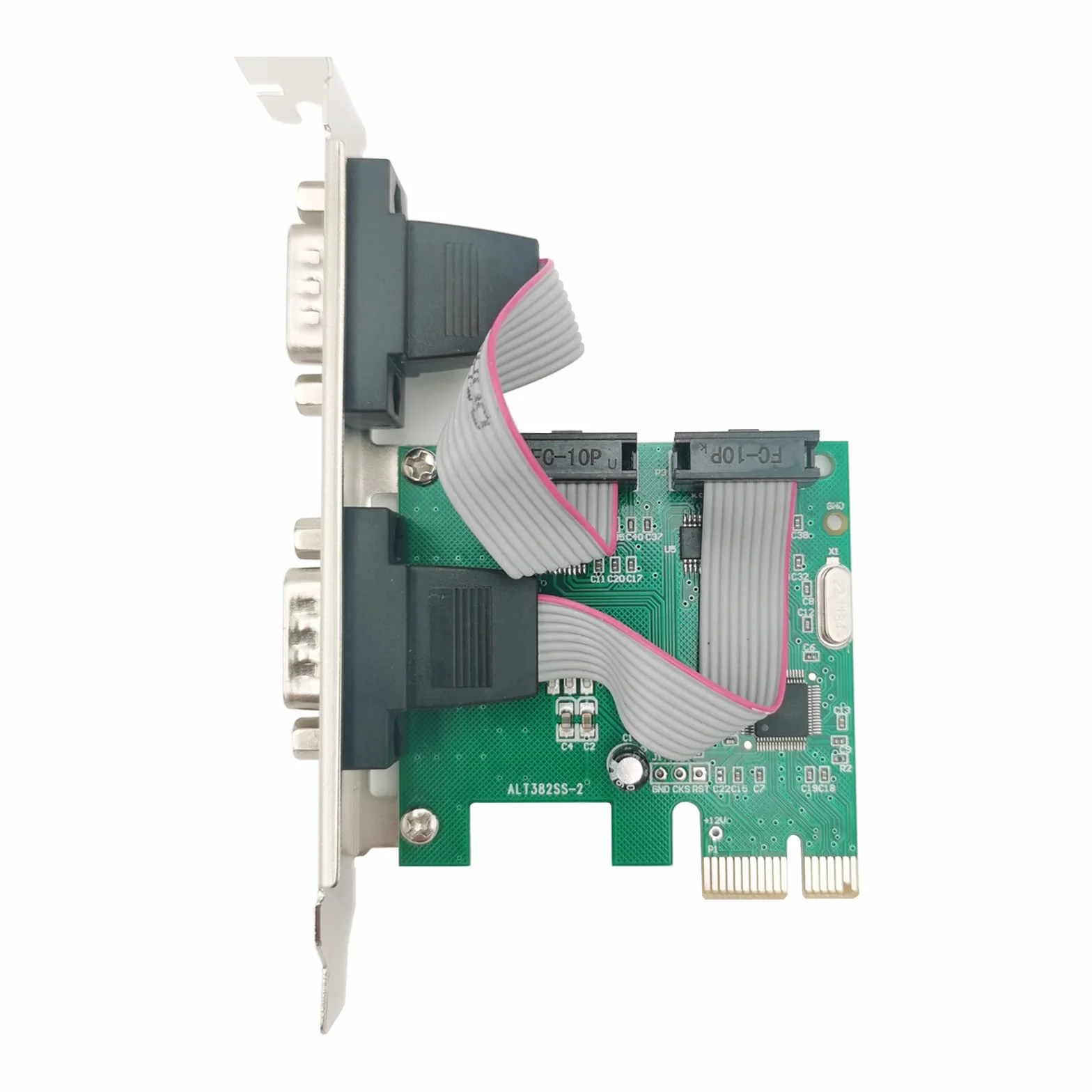 Carte d'extension PCI-Express PCIe 2 Ports série DB9 RS232 Adaptateur