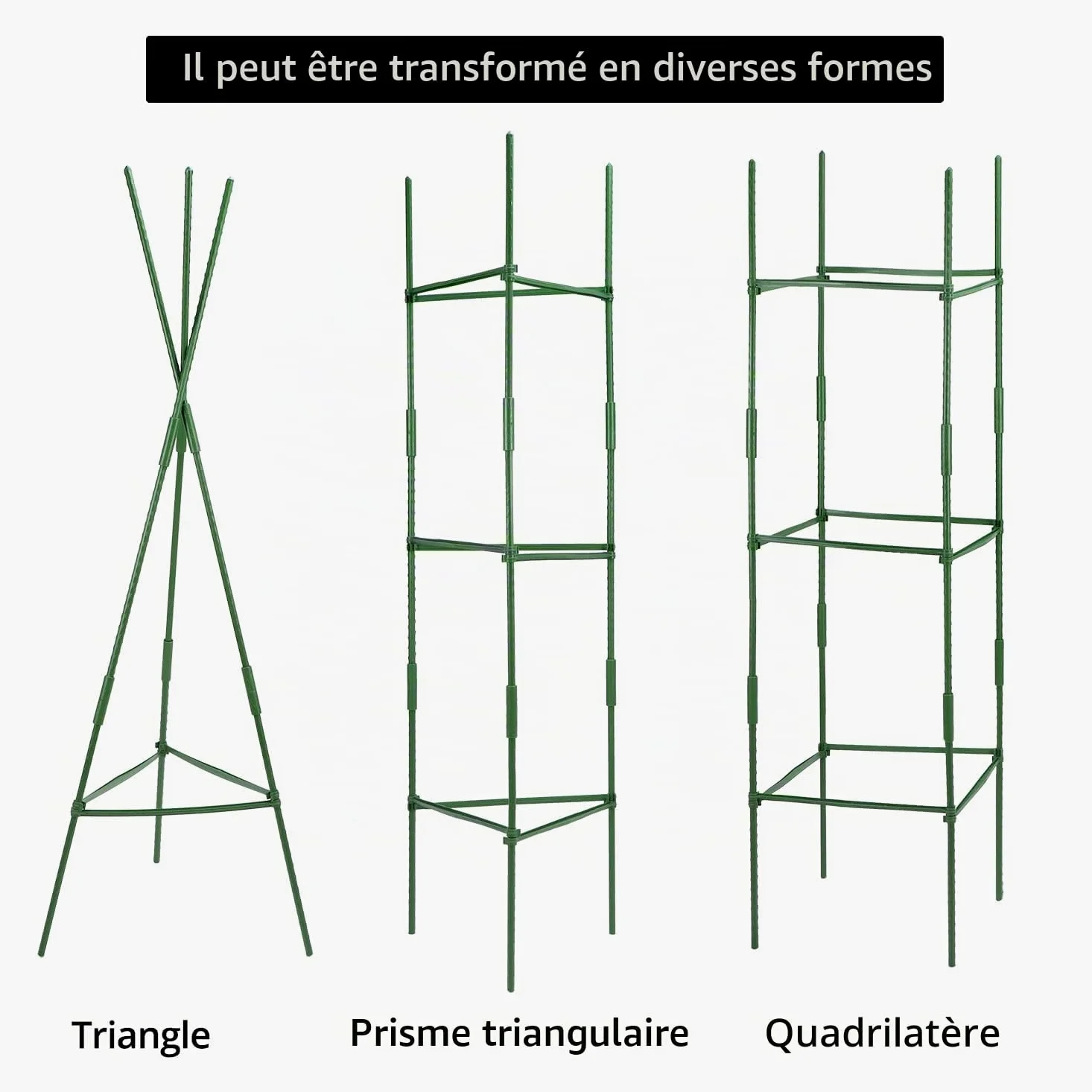QWORK® 6 Pièces Tuteur Tomate, Support de Plantes, Piquet Tomate, Aides à Grimper 120 cm, pour Tomates, Fleurs, Concombres