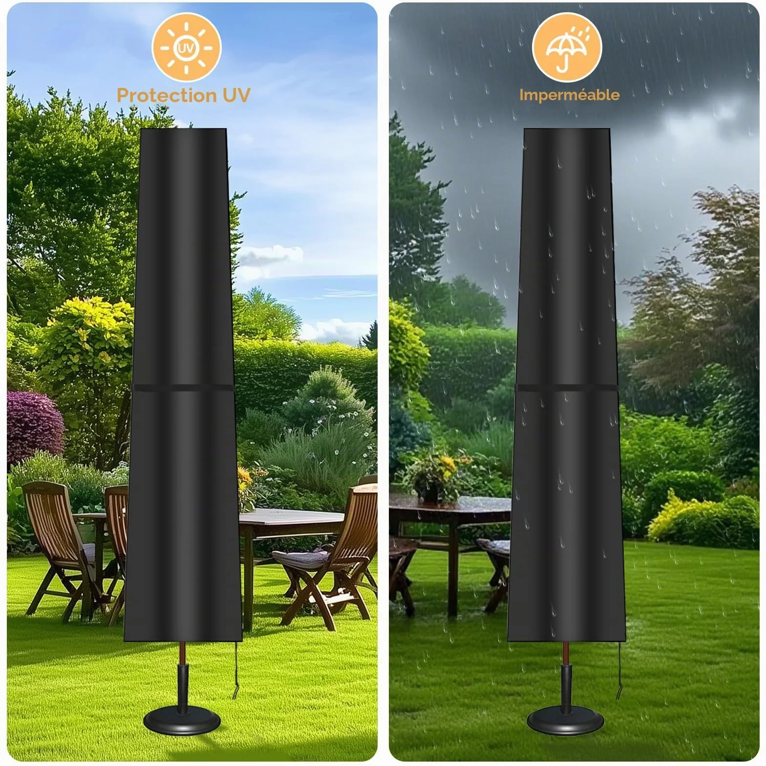 Housse de protection étanche parasol Yoxovo 210D Ø 2/3 m déporté