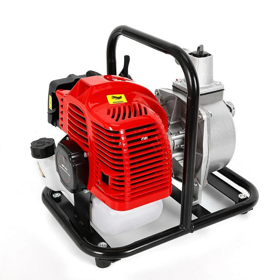 43cc 2 temps Essence Pompe à Eau à Moteur pour Jardin 1.25kw/6500rpm Maxi 15000 L/h