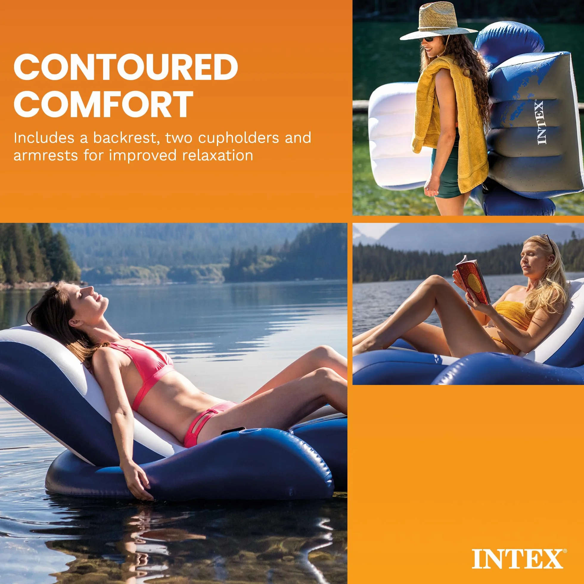 Floating Recliner Inflatable Lounge 71in x 53in