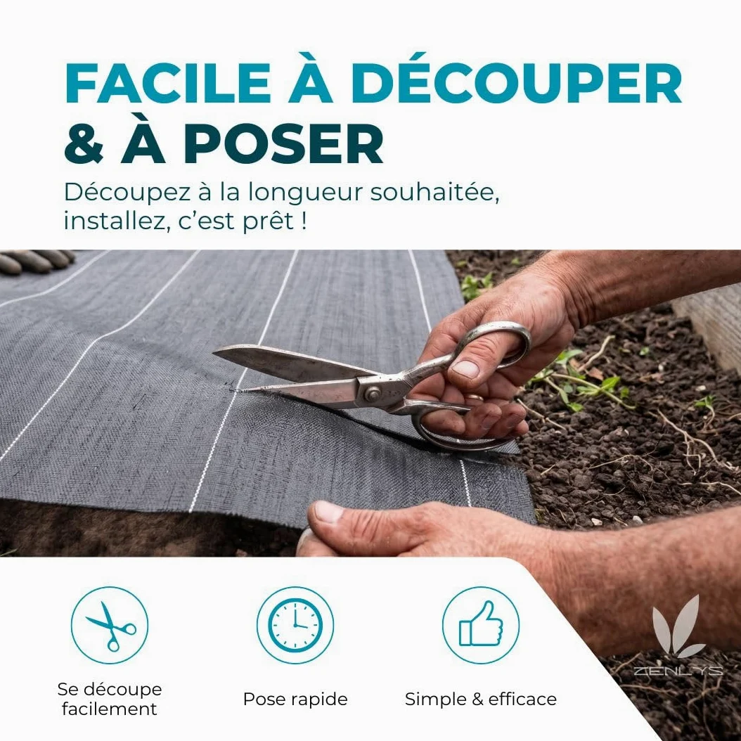 130g/m2 Toile Bache de paillage Marron tissée Anti-Mauvaises Herbes Largeur 5,15m Longueur 15m