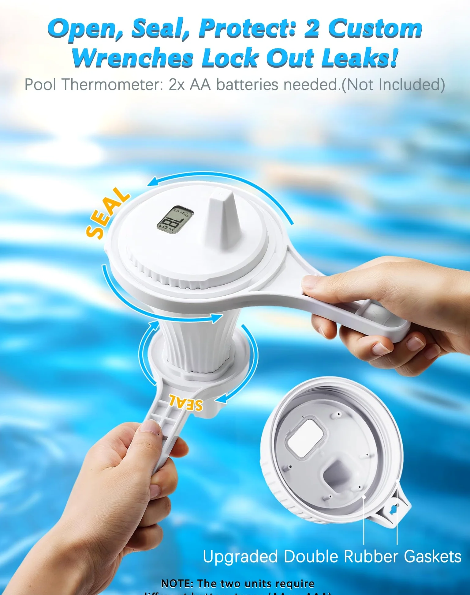 Thermomètre de piscine étanche IPX8 Thermomètre numérique flottant pour spa, piscine, aquarium et étang