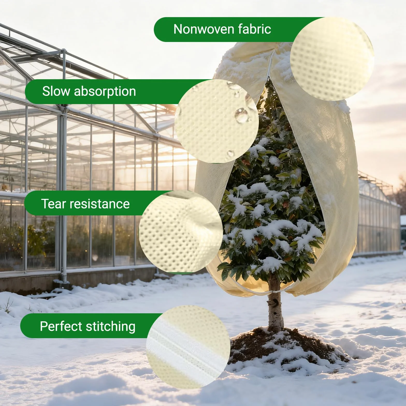 Housse Hivernage Plante Exterieur 100x80cm Voile Hivernage avec Fermeture éclair Respirante Indéchirable Réutilisable