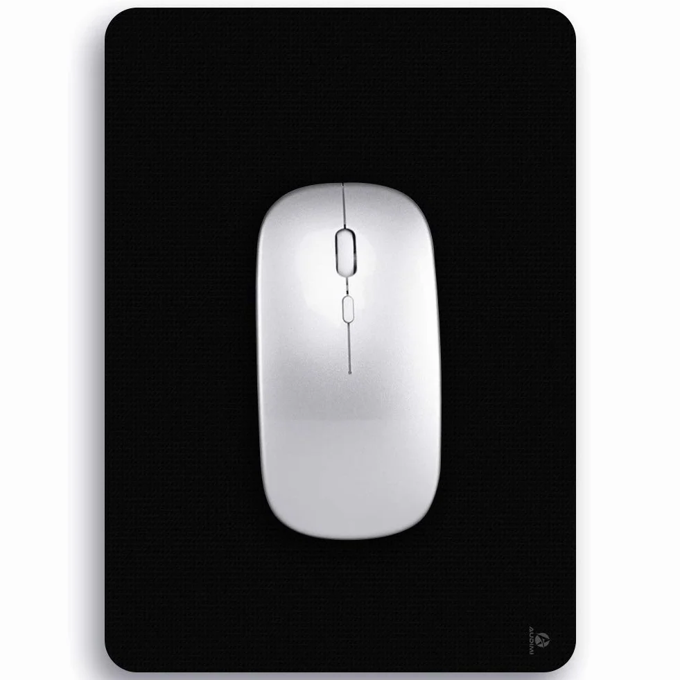 Audimi Tapis de Souris 15 x 20 cm Ultra épais pour Ordinateur Portable Lavable Noir