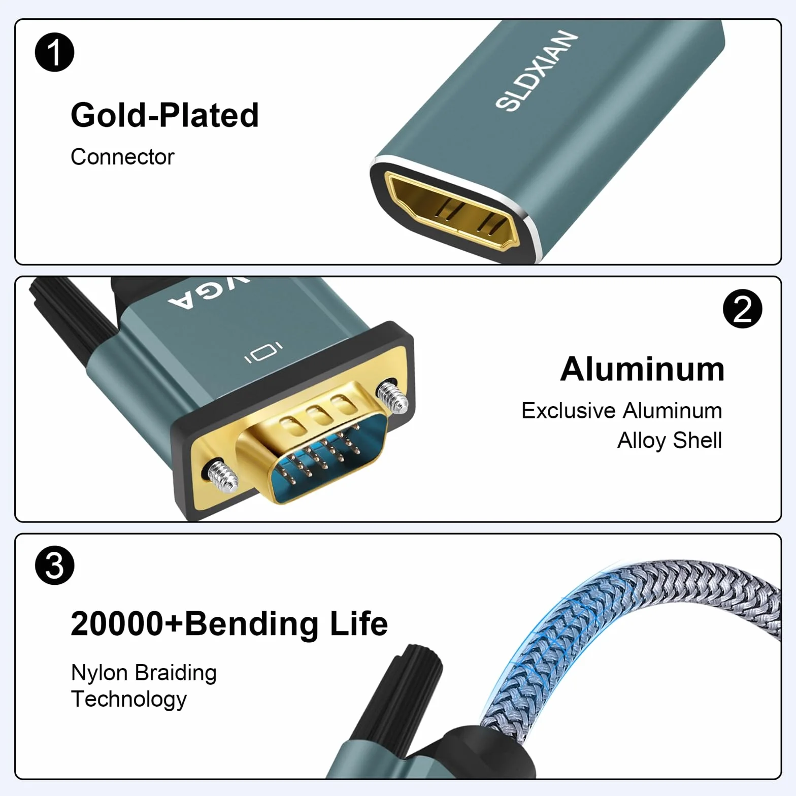 Adaptateur HDMI vers VGA Femelle à Mâle 1080P 15cm