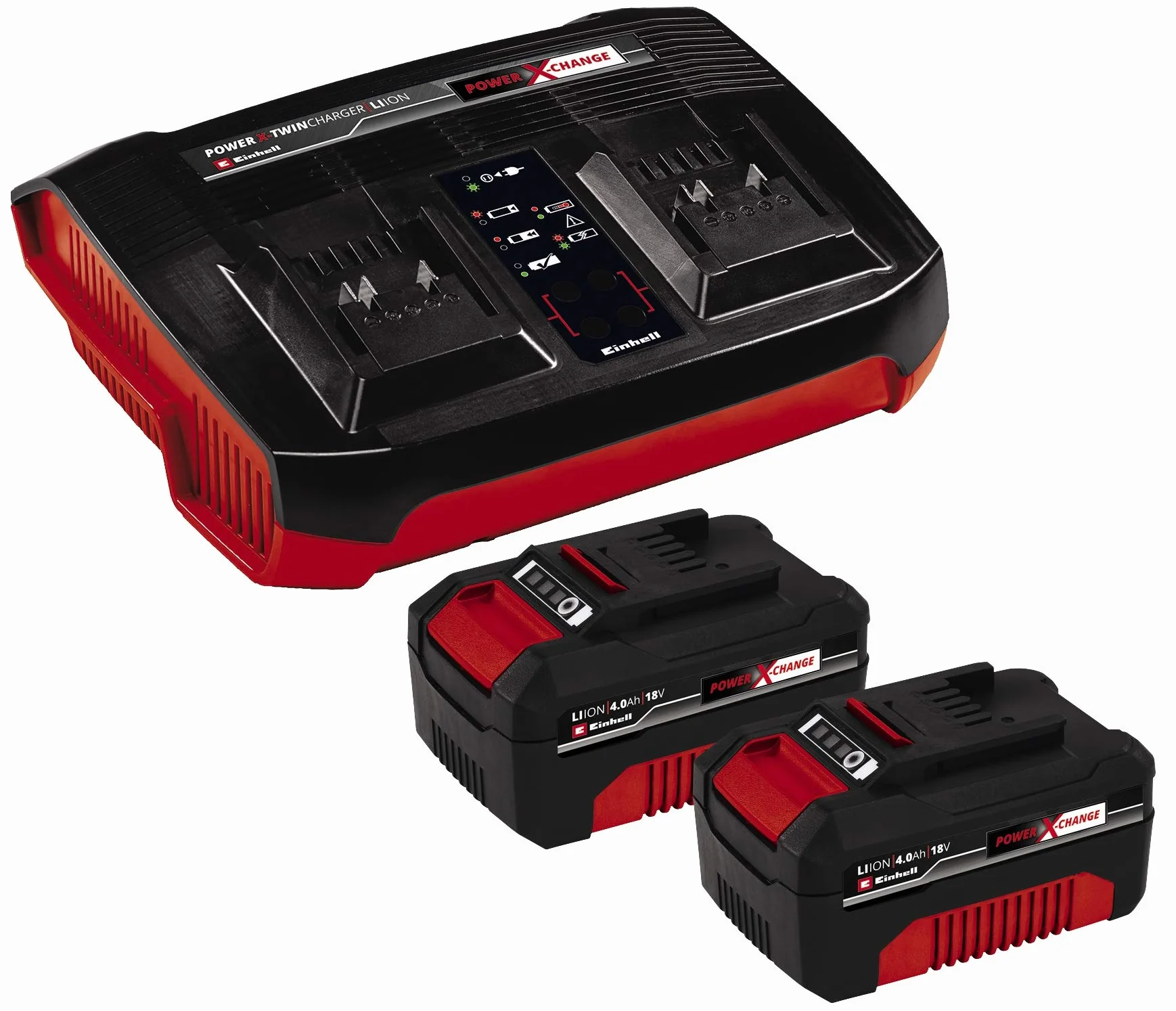 Einhell Tronçonneuse sans fil GP-LC 36/35 Li-Solo Power X-Change (Li-ion, 36 V, longueur de coupe 33 cm, vitesse de coupe 15 m/s, moteur électrique sans balais) + Twincharger et 2 Batteries 4,0Ah