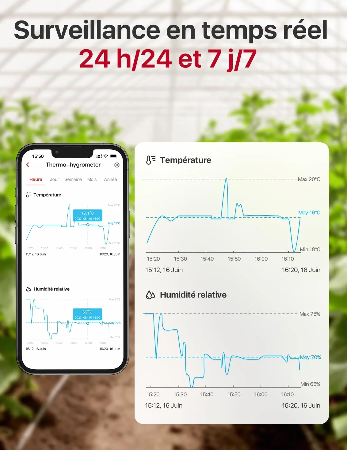 X-Sense Kit Thermomètre Hygromètre Connecté, STH55 | Suivi Précis, Alertes, Export des Données, Portée jusqu’à 500 m et Compatibilité Alexa