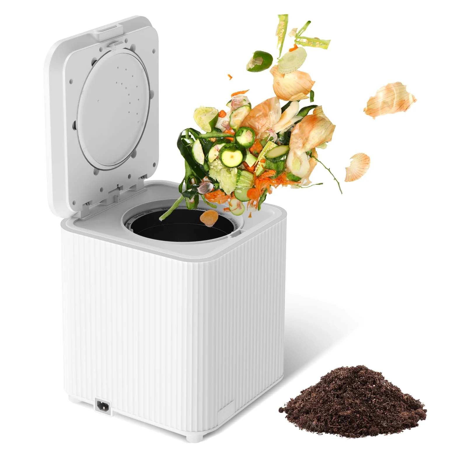 SQUEEZE master Composteur électrique de 3,5 litres pour la cuisine, bac à compost intelligent pour déchets alimentaires, transforme les déchets alimentaires en engrais de compost, blanc